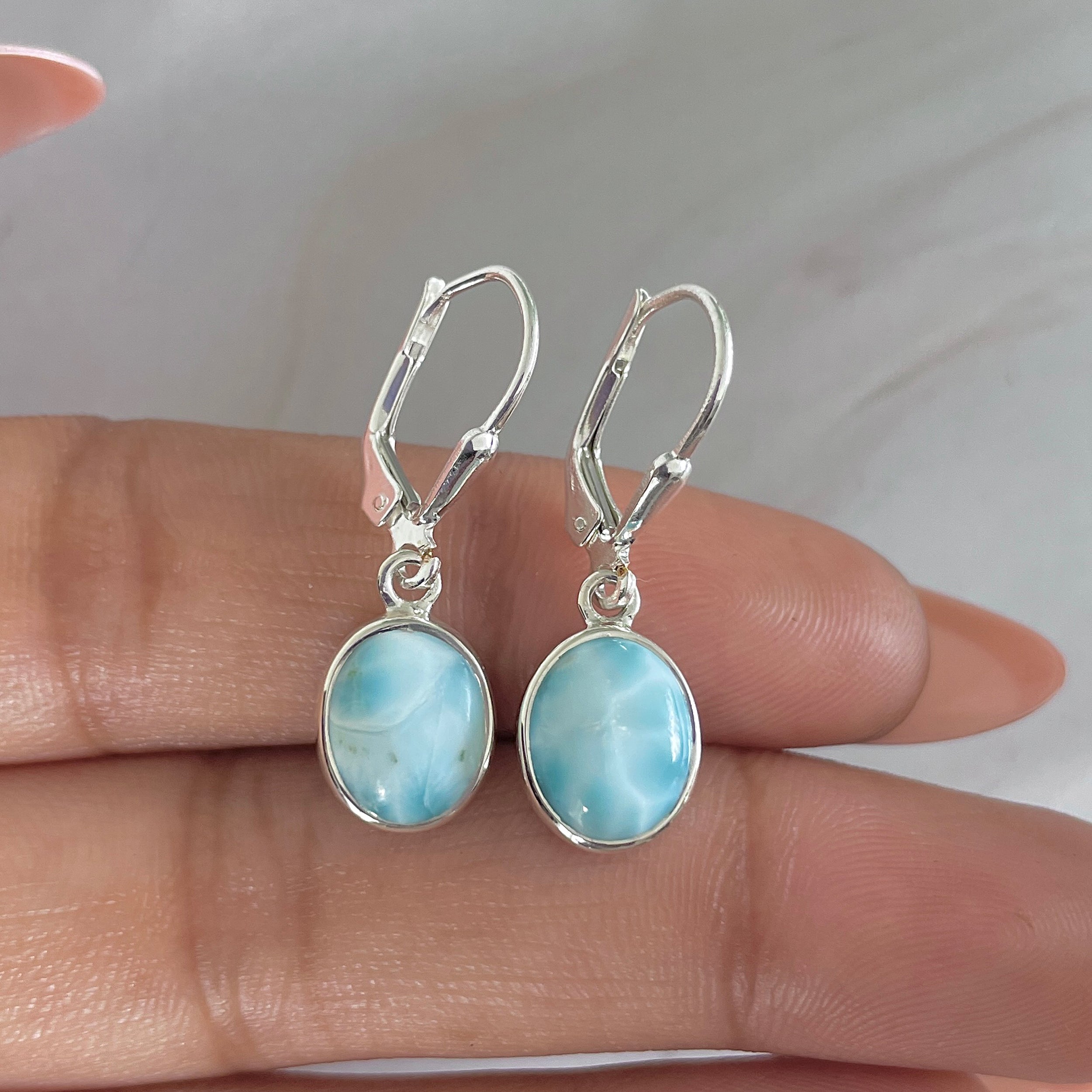 Larimar Earring-(LAR-E-1807.)