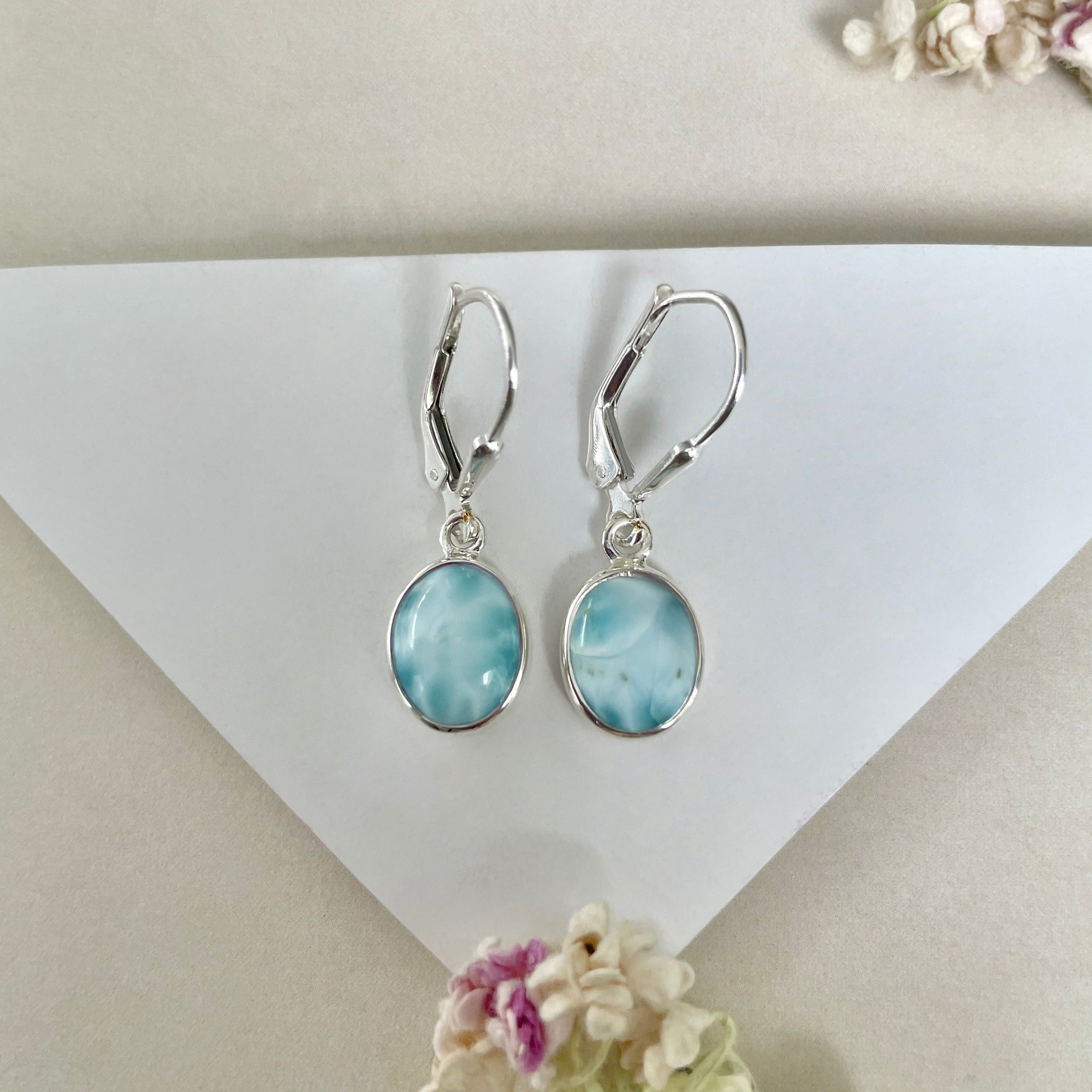 Larimar Earring-(LAR-E-1807.)