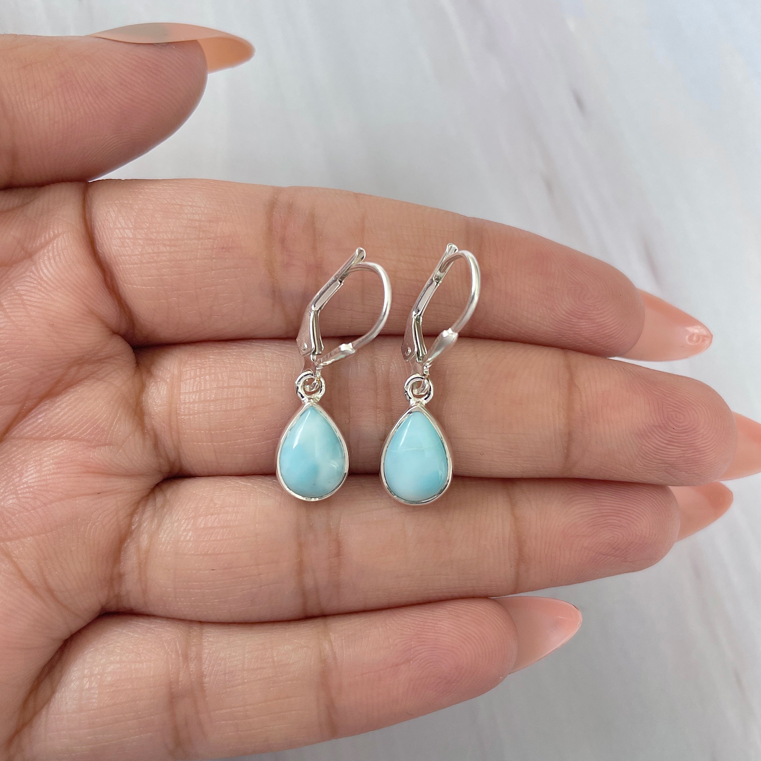 Larimar Earring-(LAR-E-1808.)