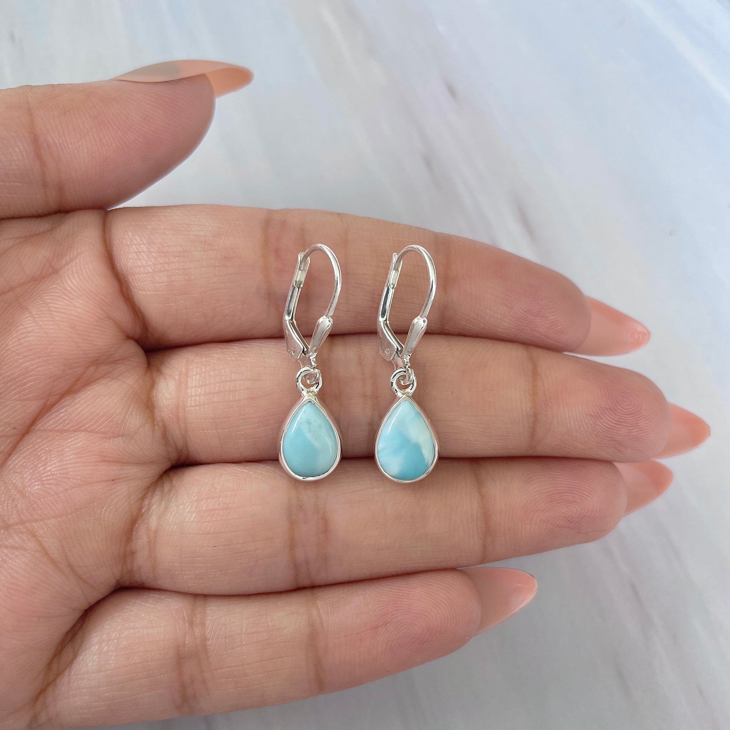 Larimar Earring-(LAR-E-1809.)