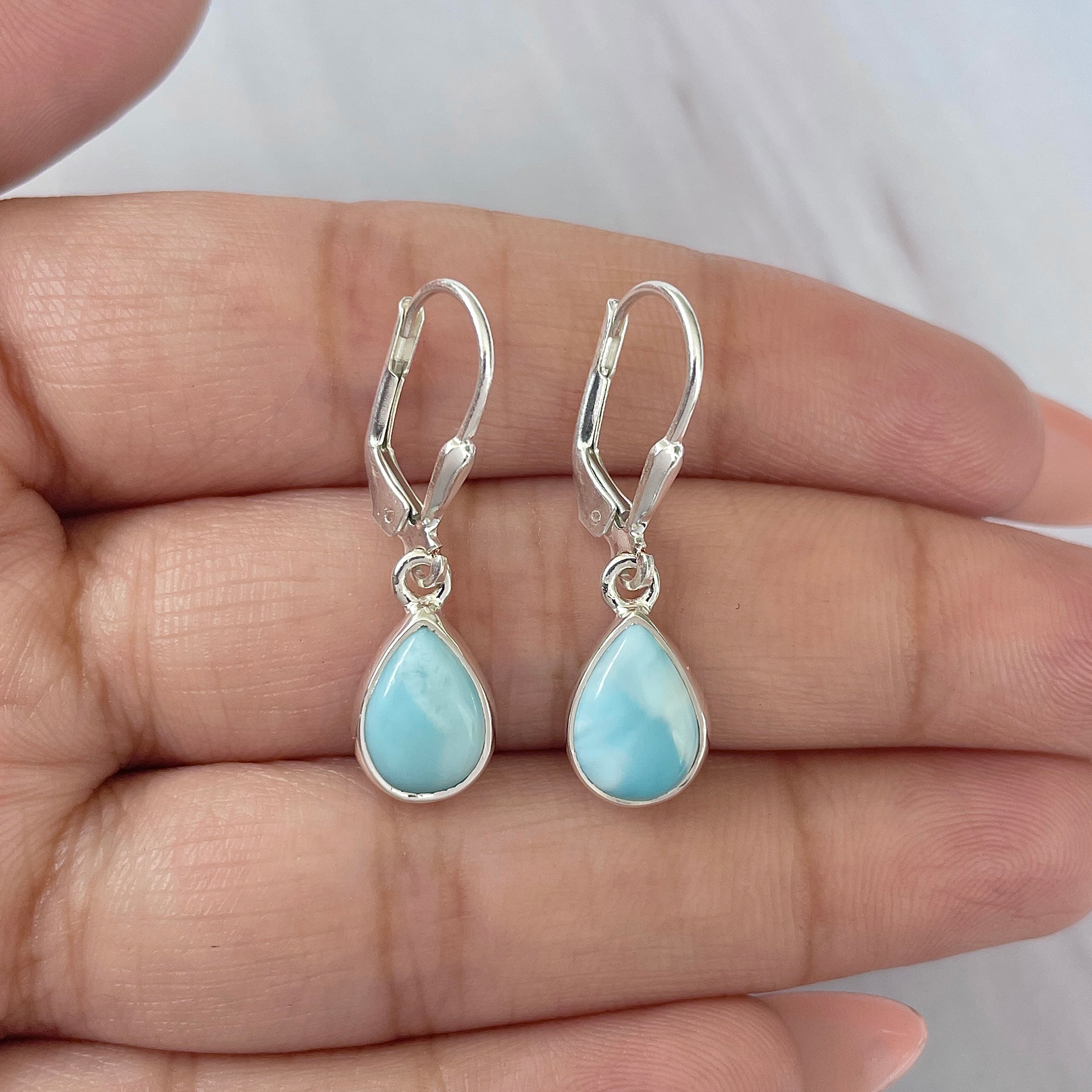 Larimar Earring-(LAR-E-1809.)