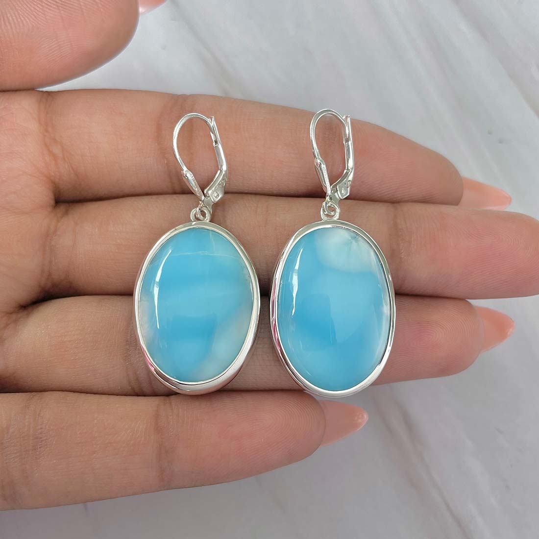 Larimar Earring-(LAR-E-181.)