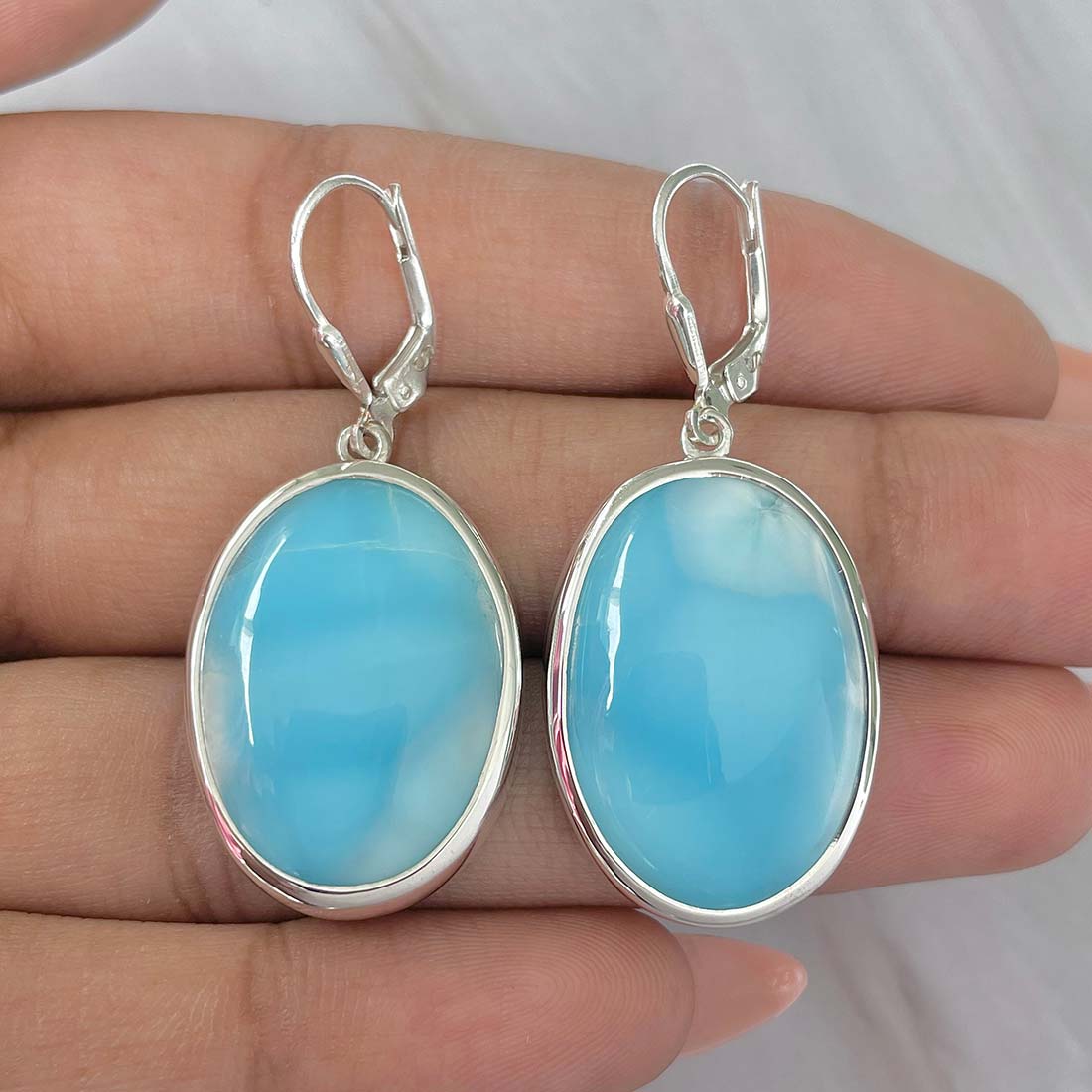 Larimar Earring-(LAR-E-181.)