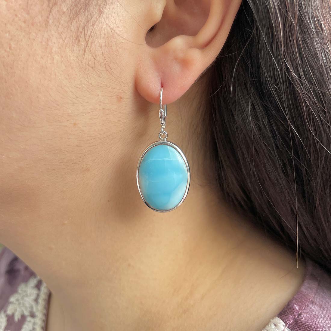 Larimar Earring-(LAR-E-181.)