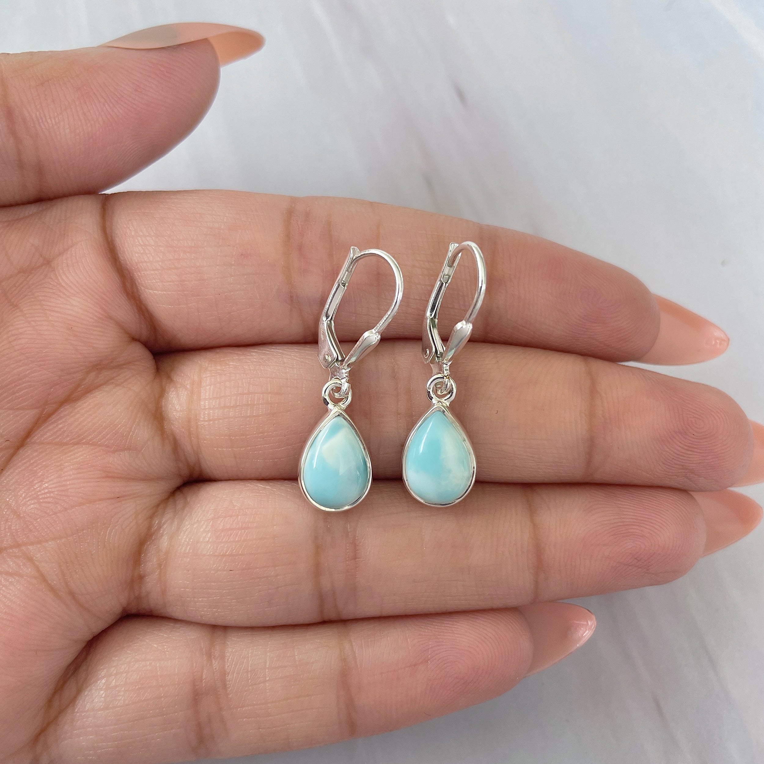 Larimar Earring-(LAR-E-1810.)