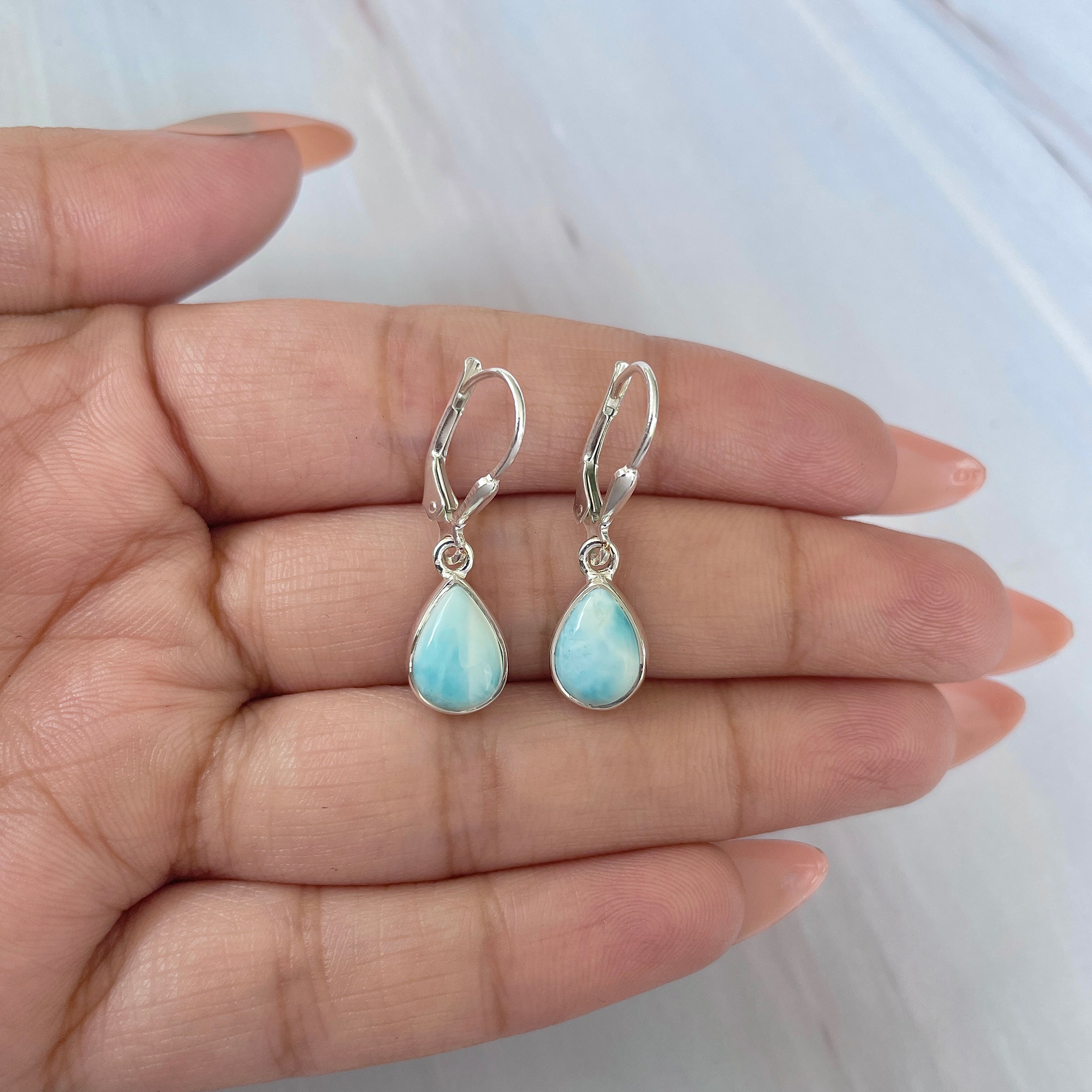 Larimar Earring-(LAR-E-1813.)