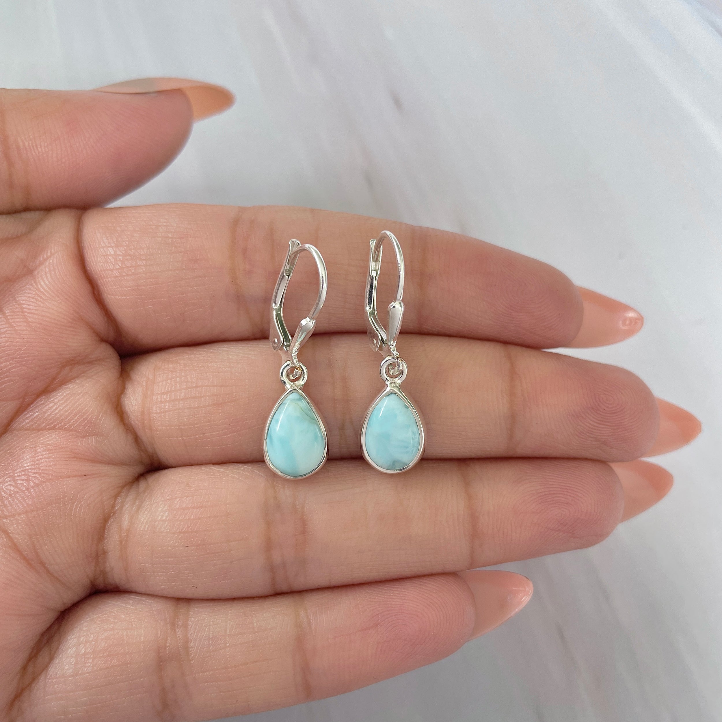 Larimar Earring-(LAR-E-1814.)