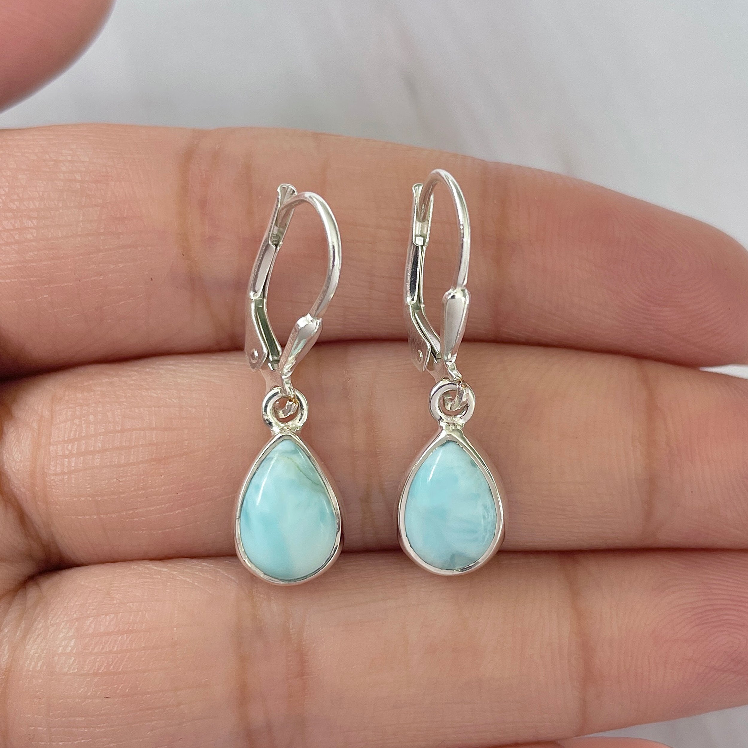 Larimar Earring-(LAR-E-1814.)