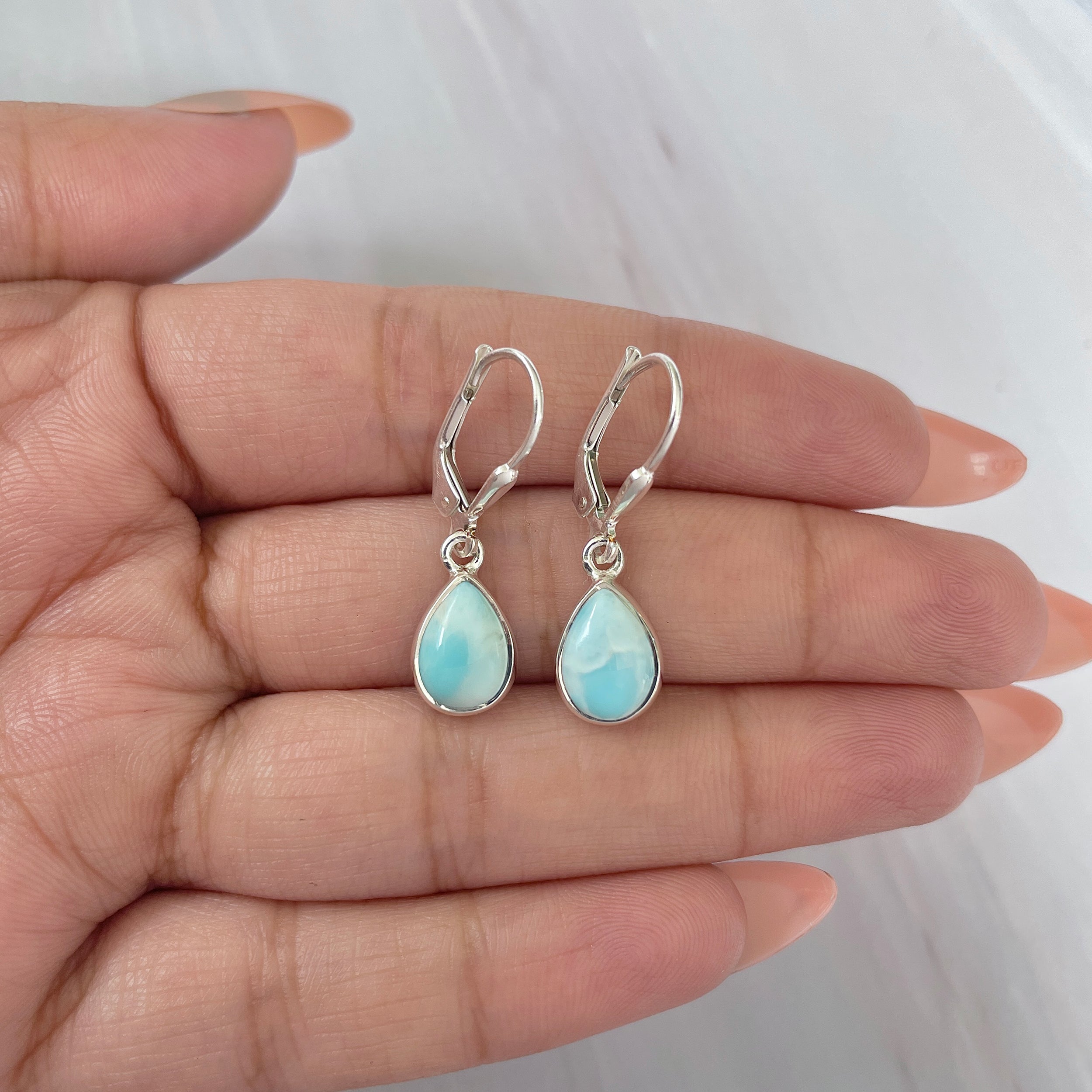 Larimar Earring-(LAR-E-1815.)