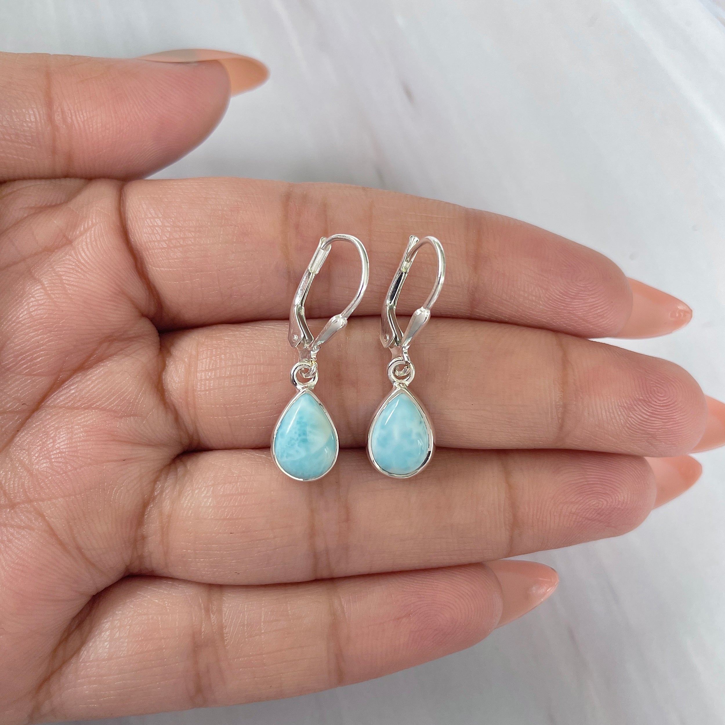 Larimar Earring-(LAR-E-1816.)