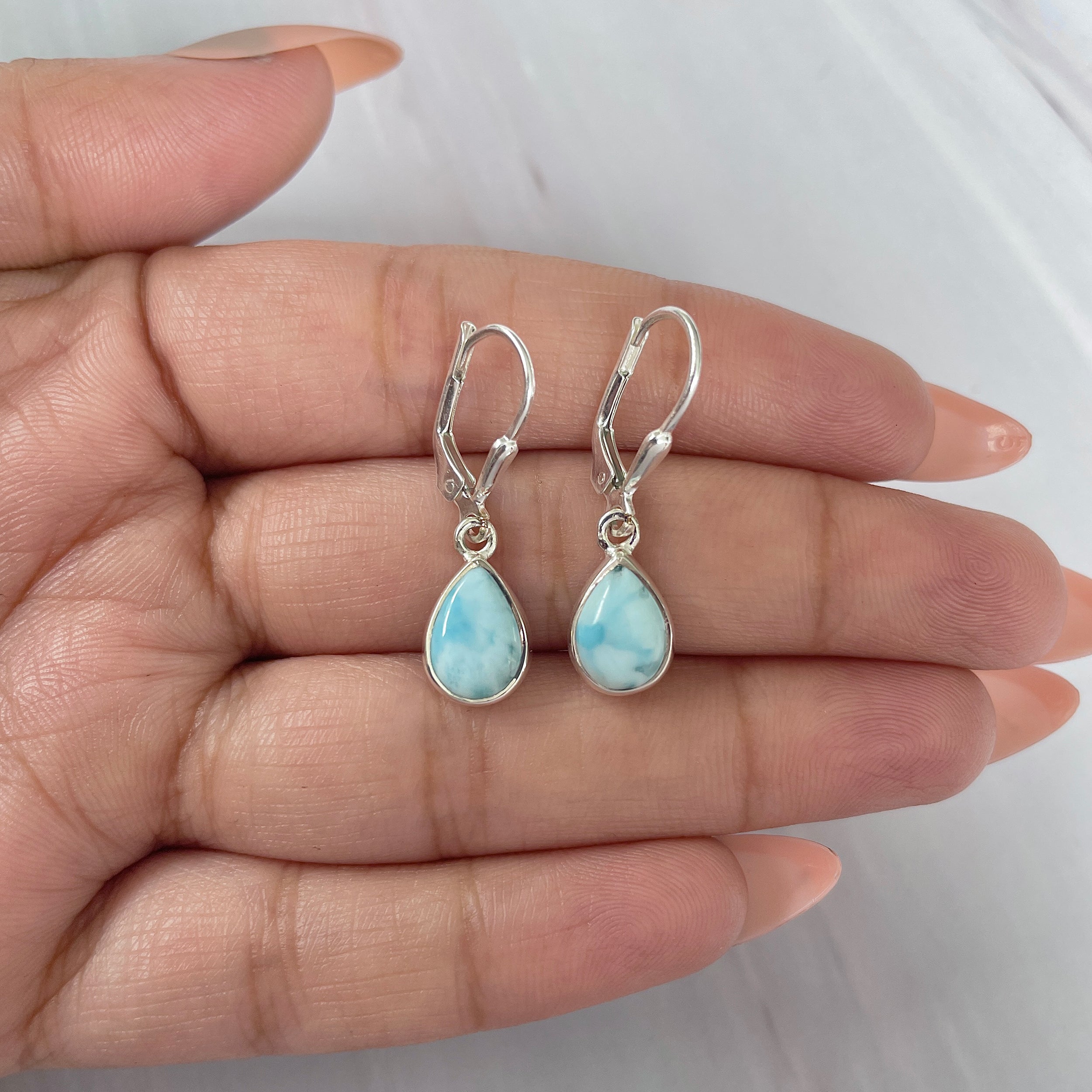 Larimar Earring-(LAR-E-1817.)