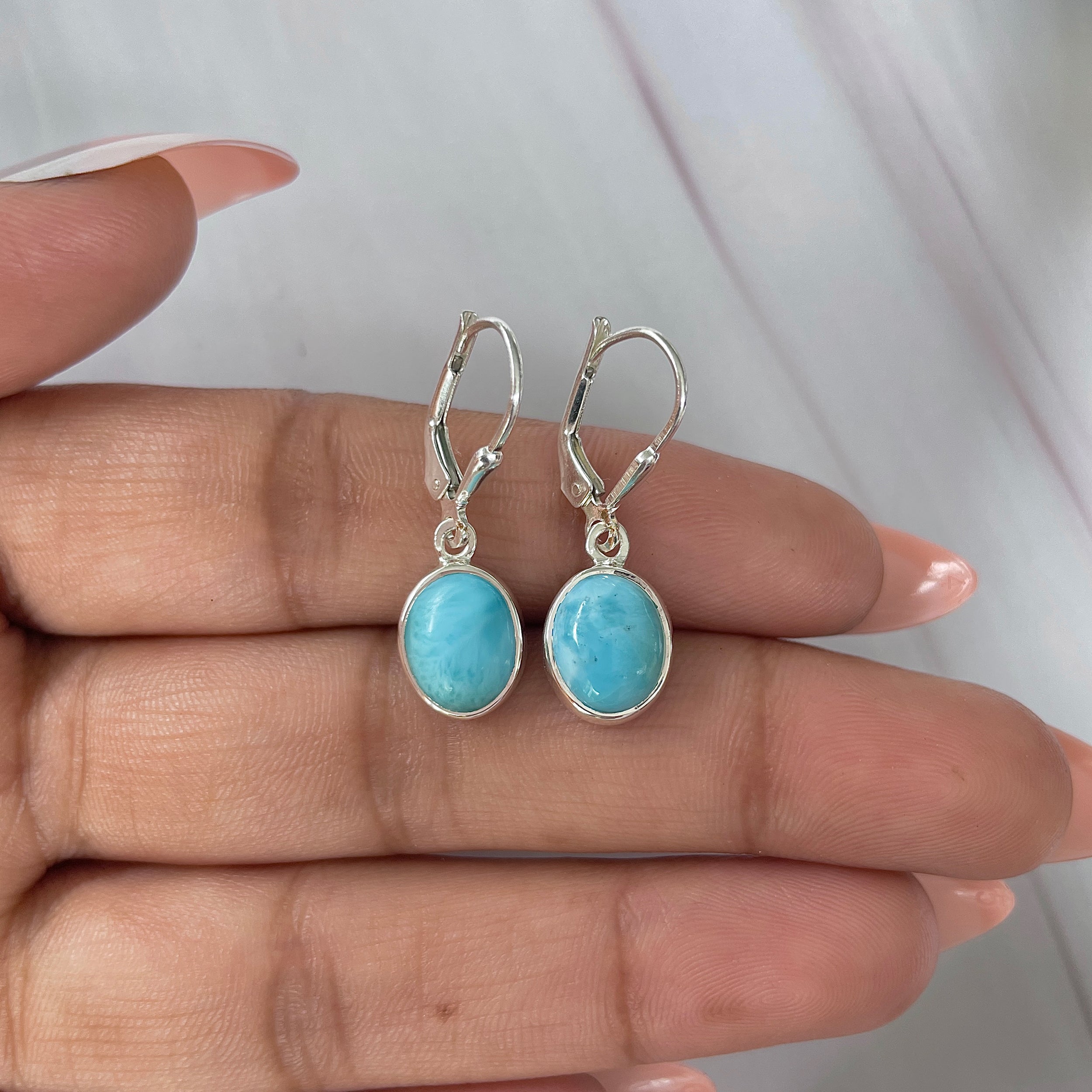 Larimar Earring-(LAR-E-1818.)