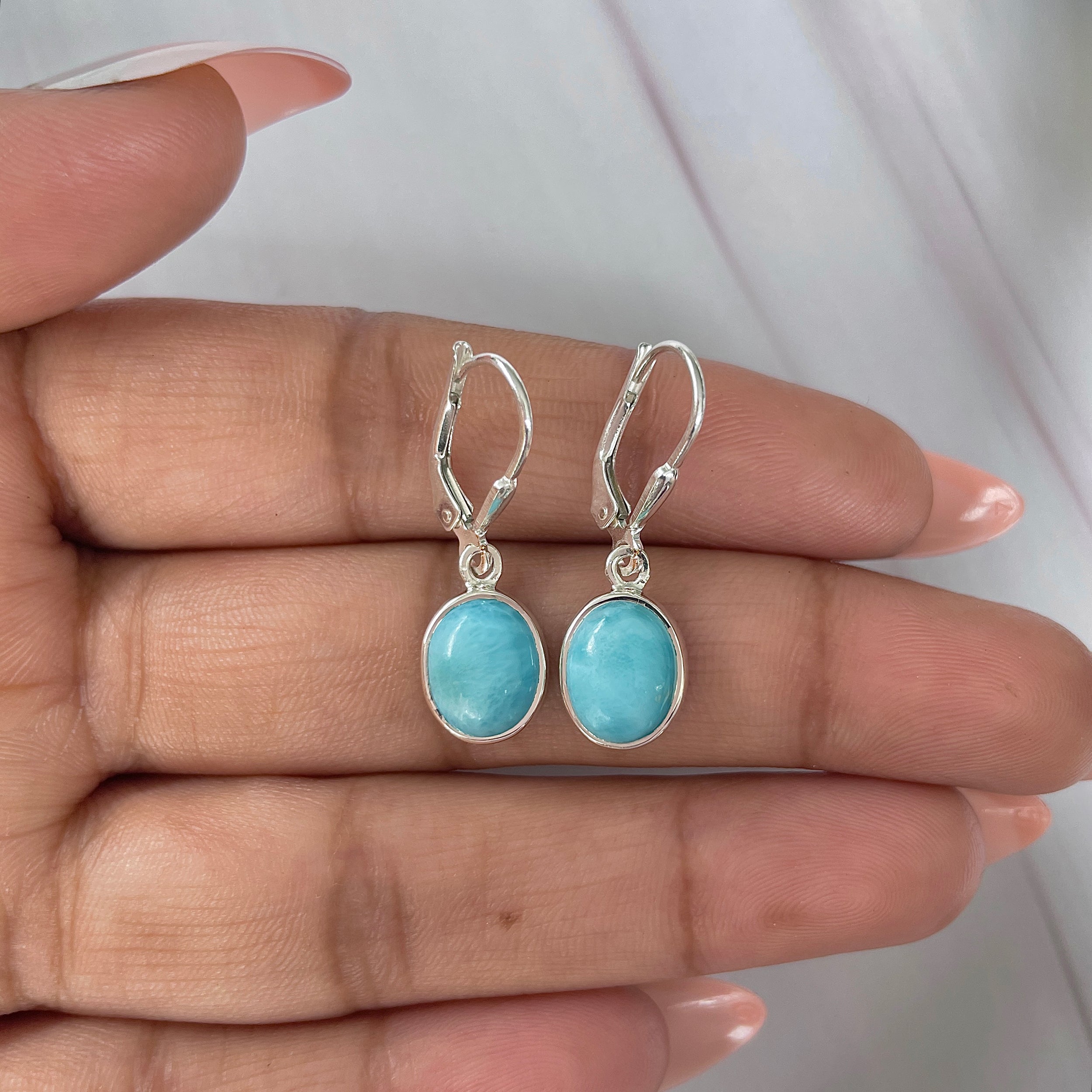 Larimar Earring-(LAR-E-1819.)