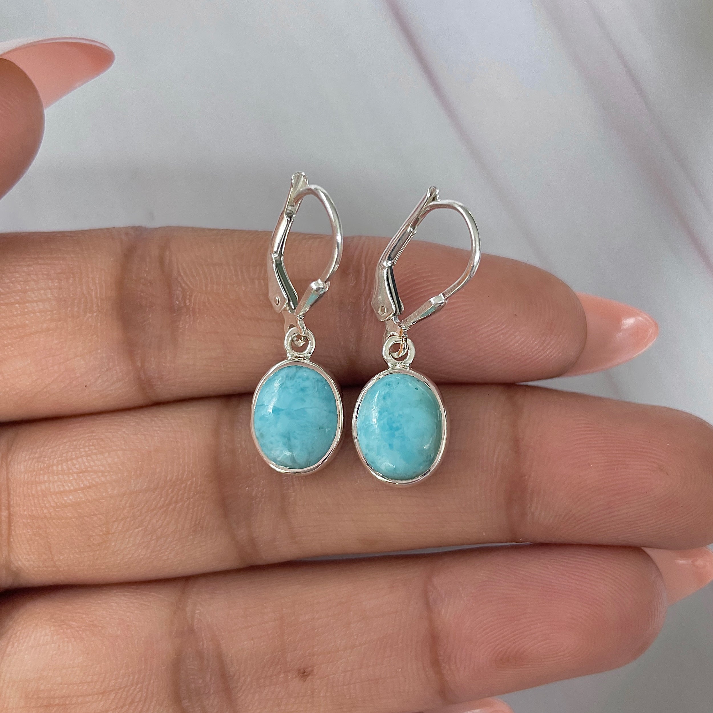 Larimar Earring-(LAR-E-1820.)