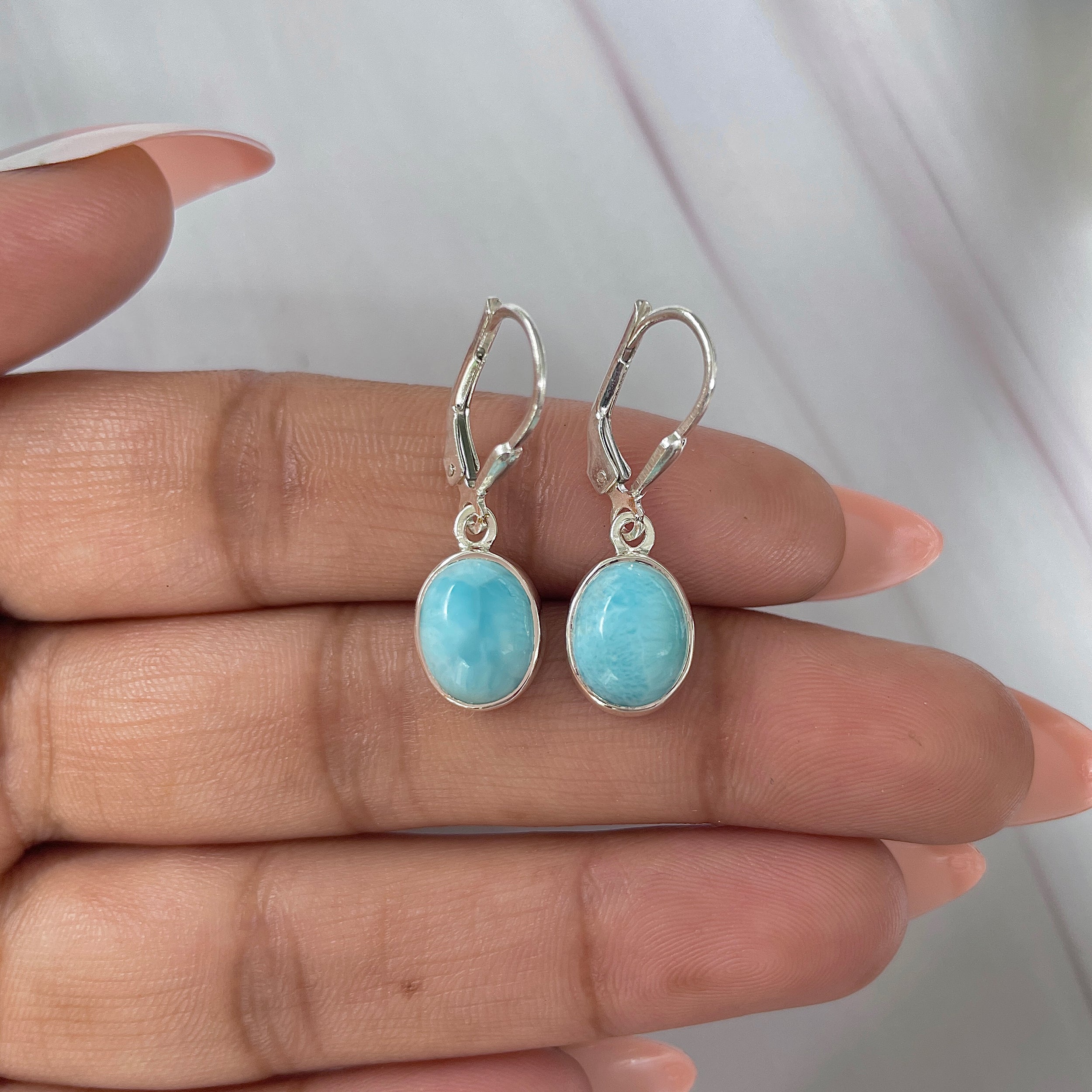 Larimar Earring-(LAR-E-1821.)