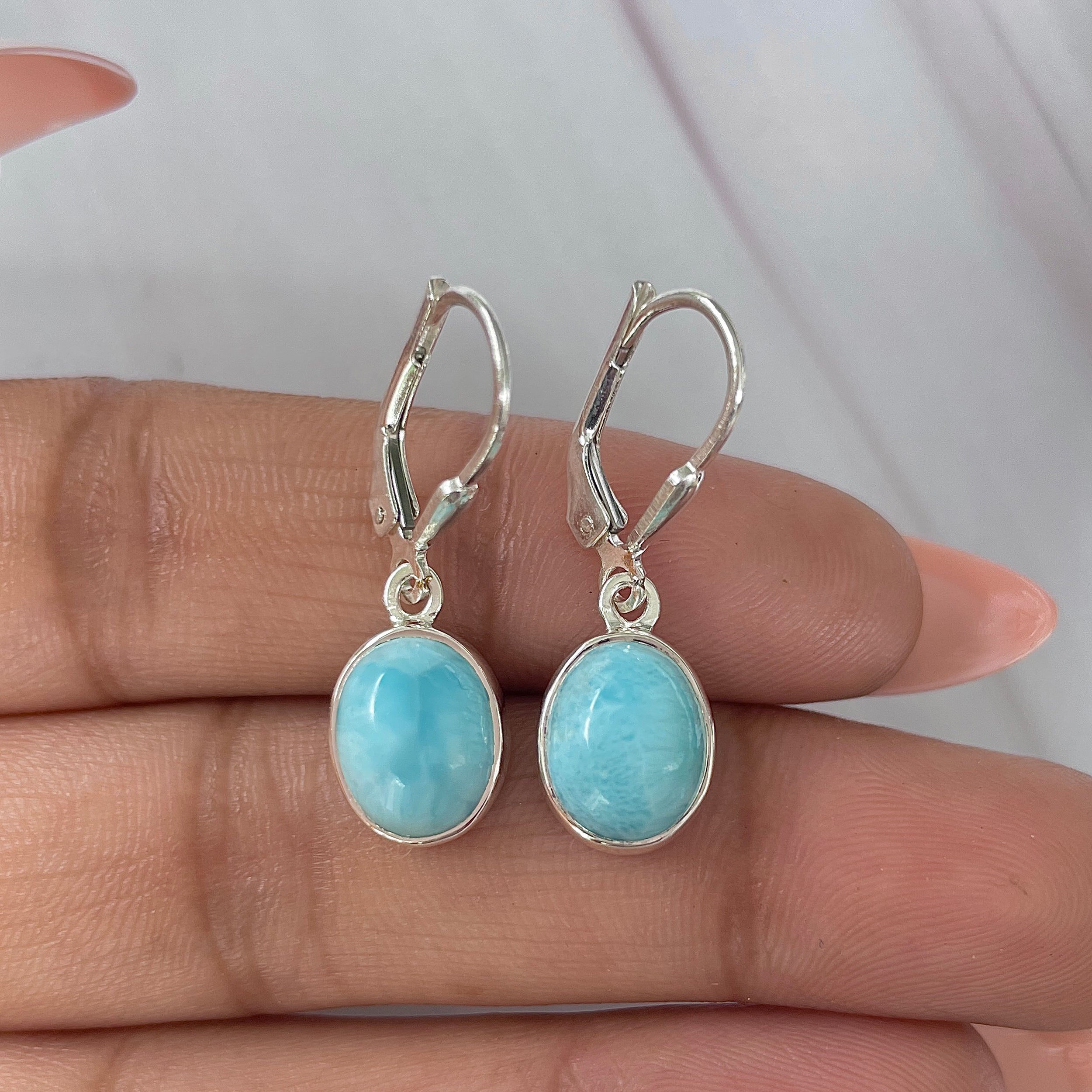 Larimar Earring-(LAR-E-1821.)