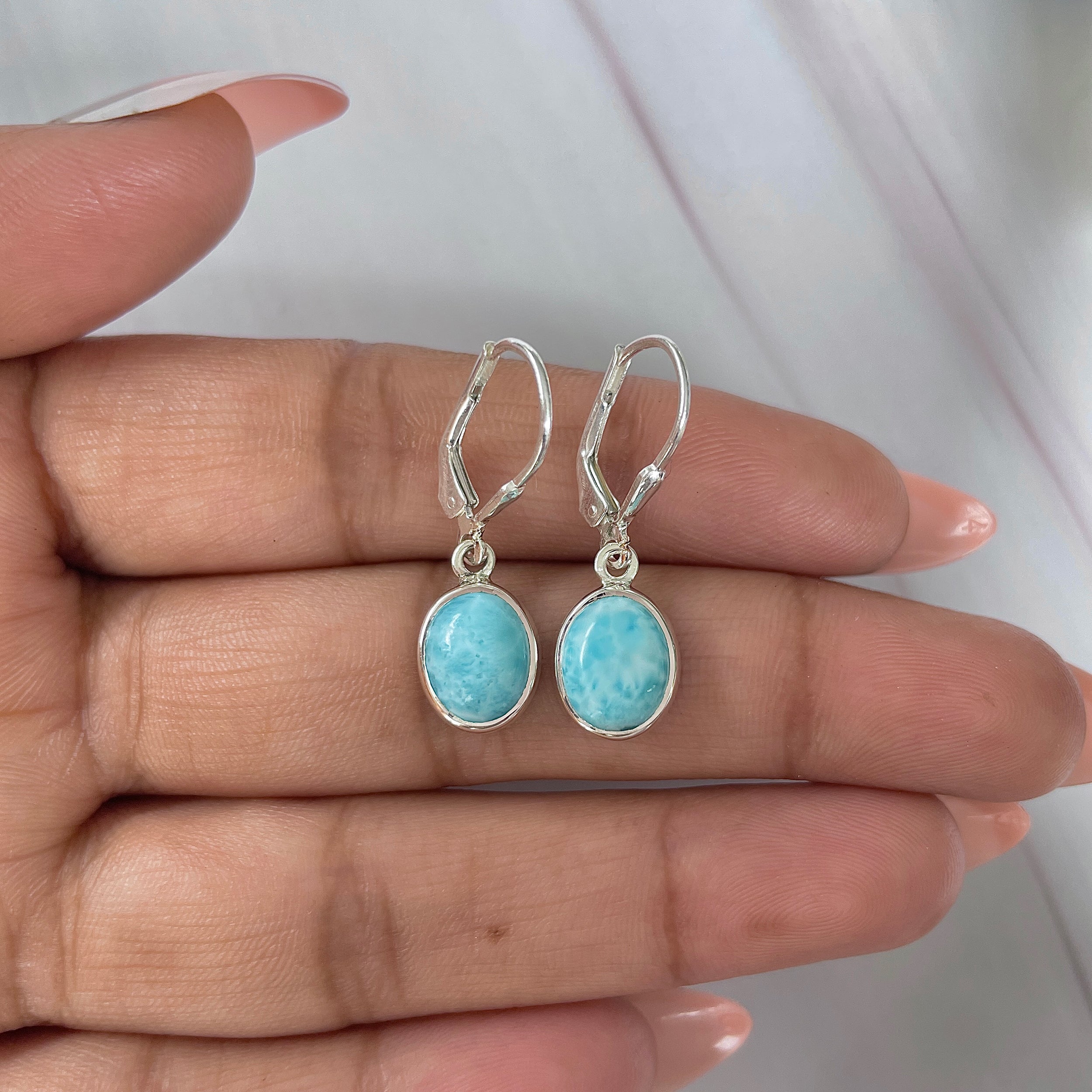 Larimar Earring-(LAR-E-1822.)