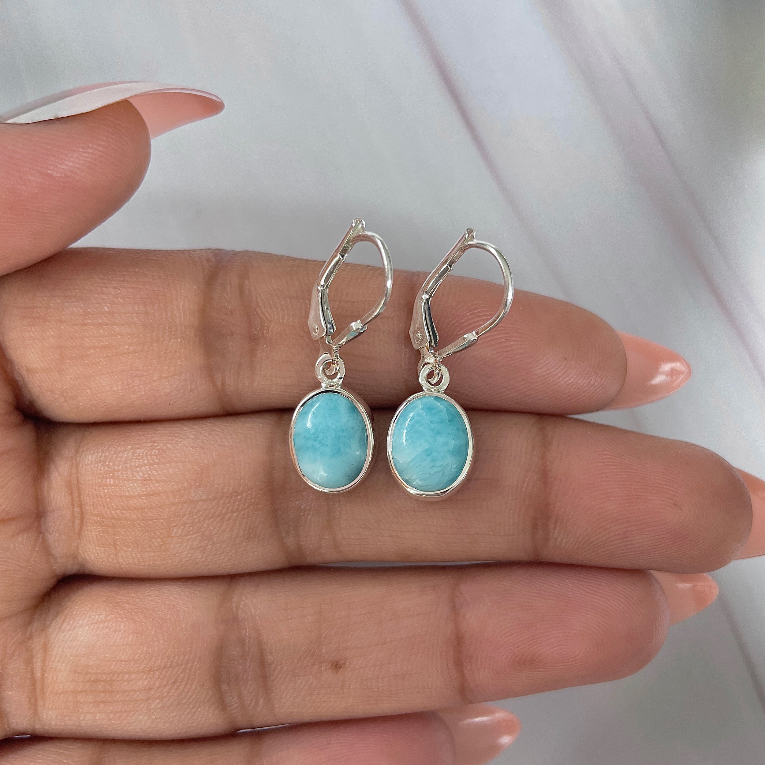 Larimar Earring-(LAR-E-1823.)