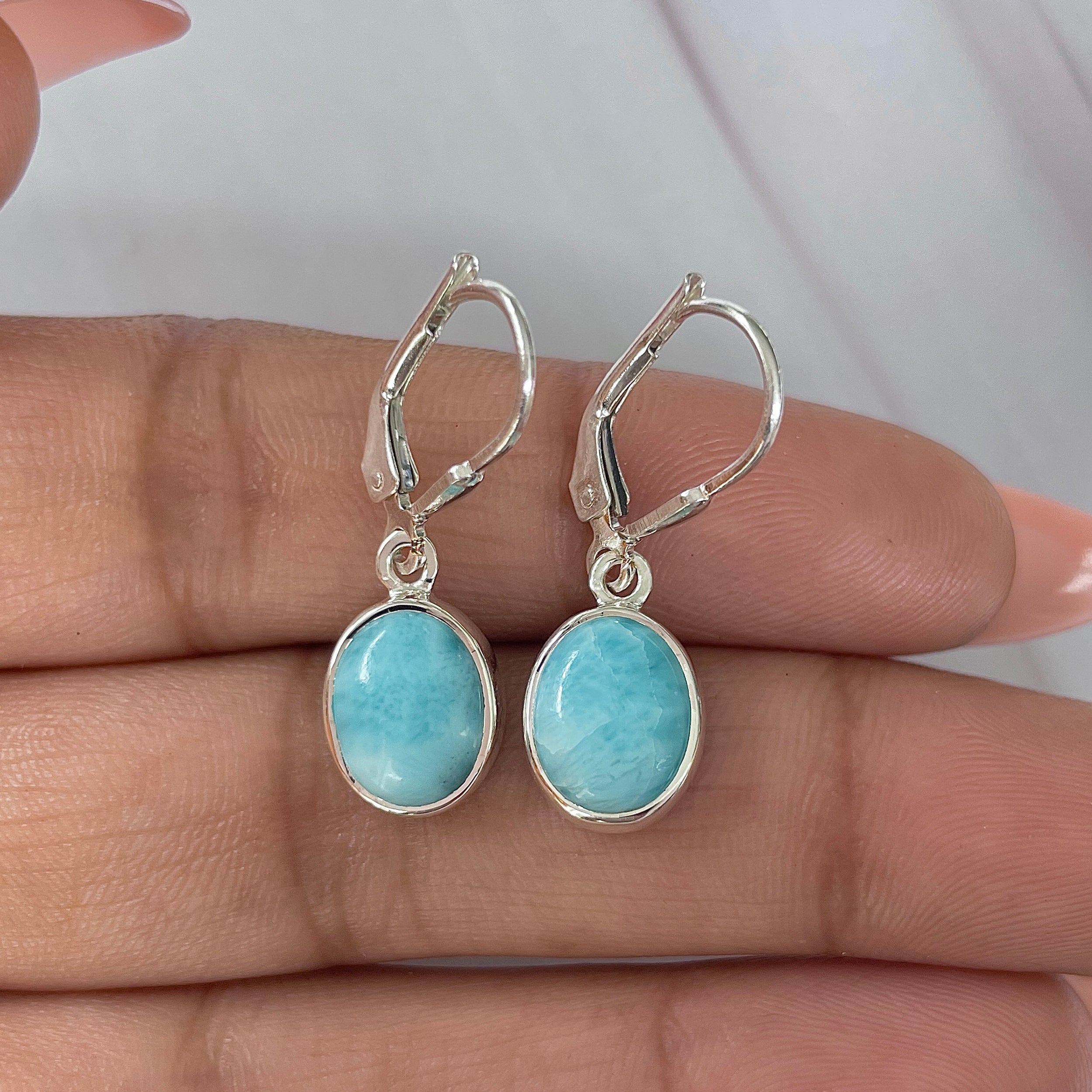Larimar Earring-(LAR-E-1823.)