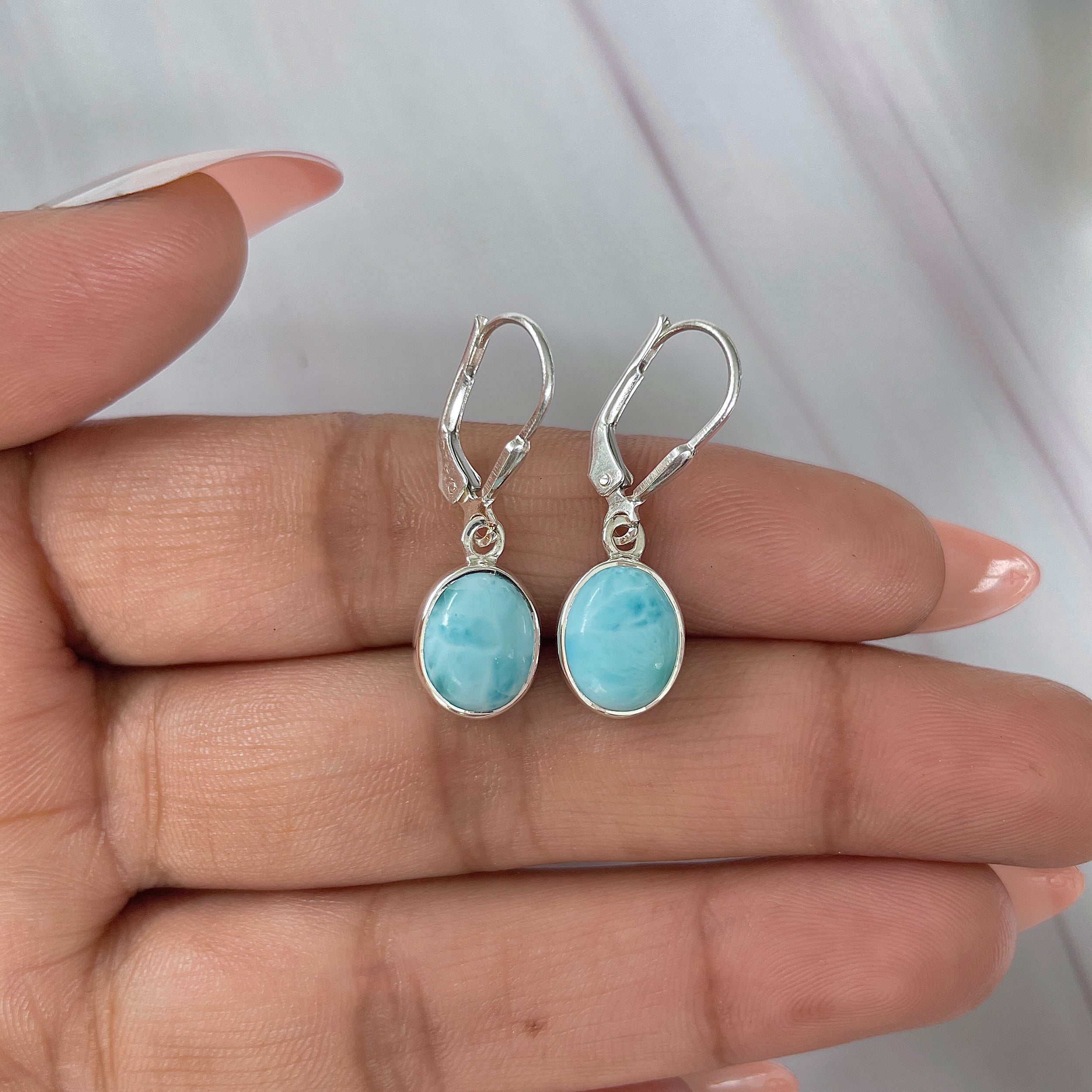 Larimar Earring-(LAR-E-1824.)