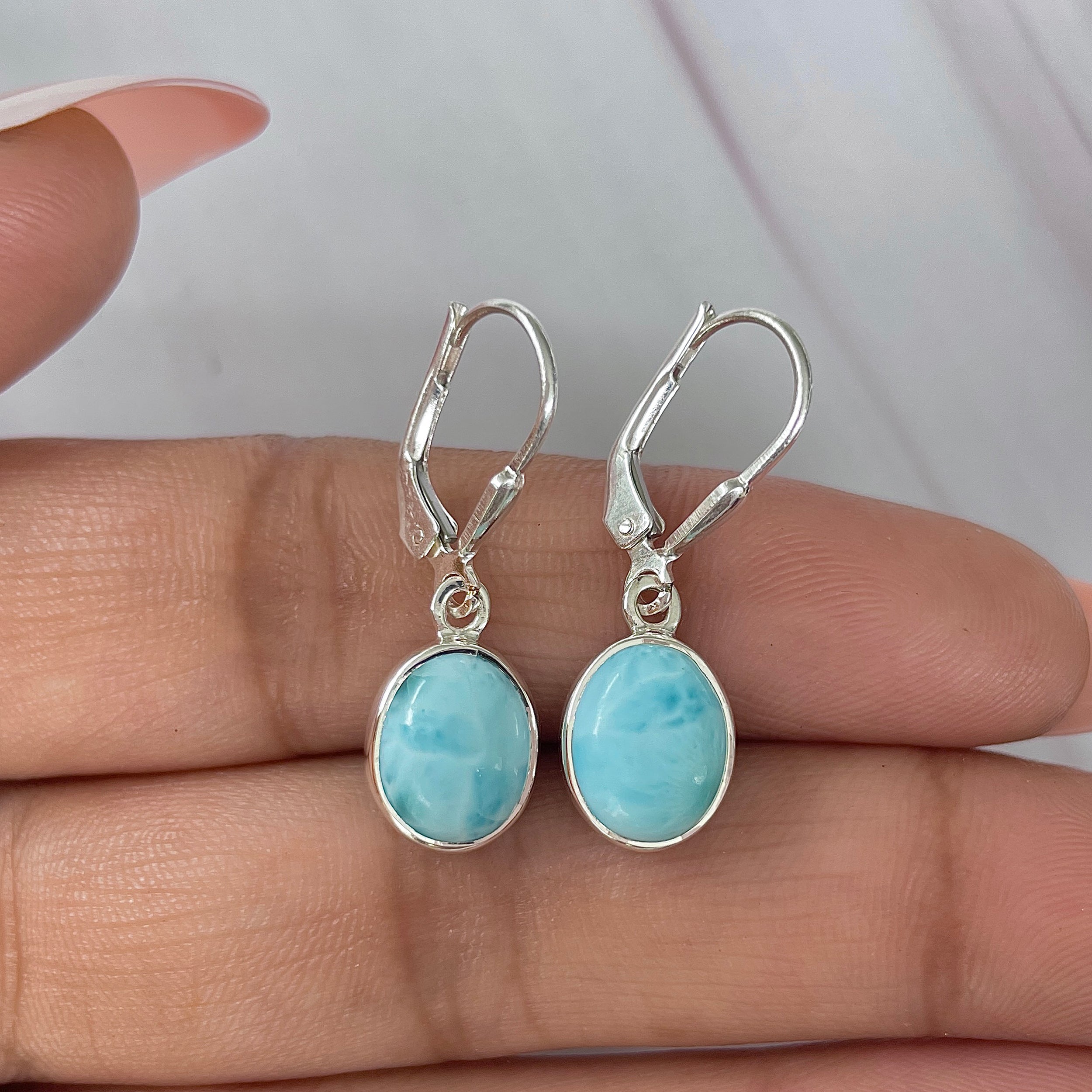 Larimar Earring-(LAR-E-1824.)