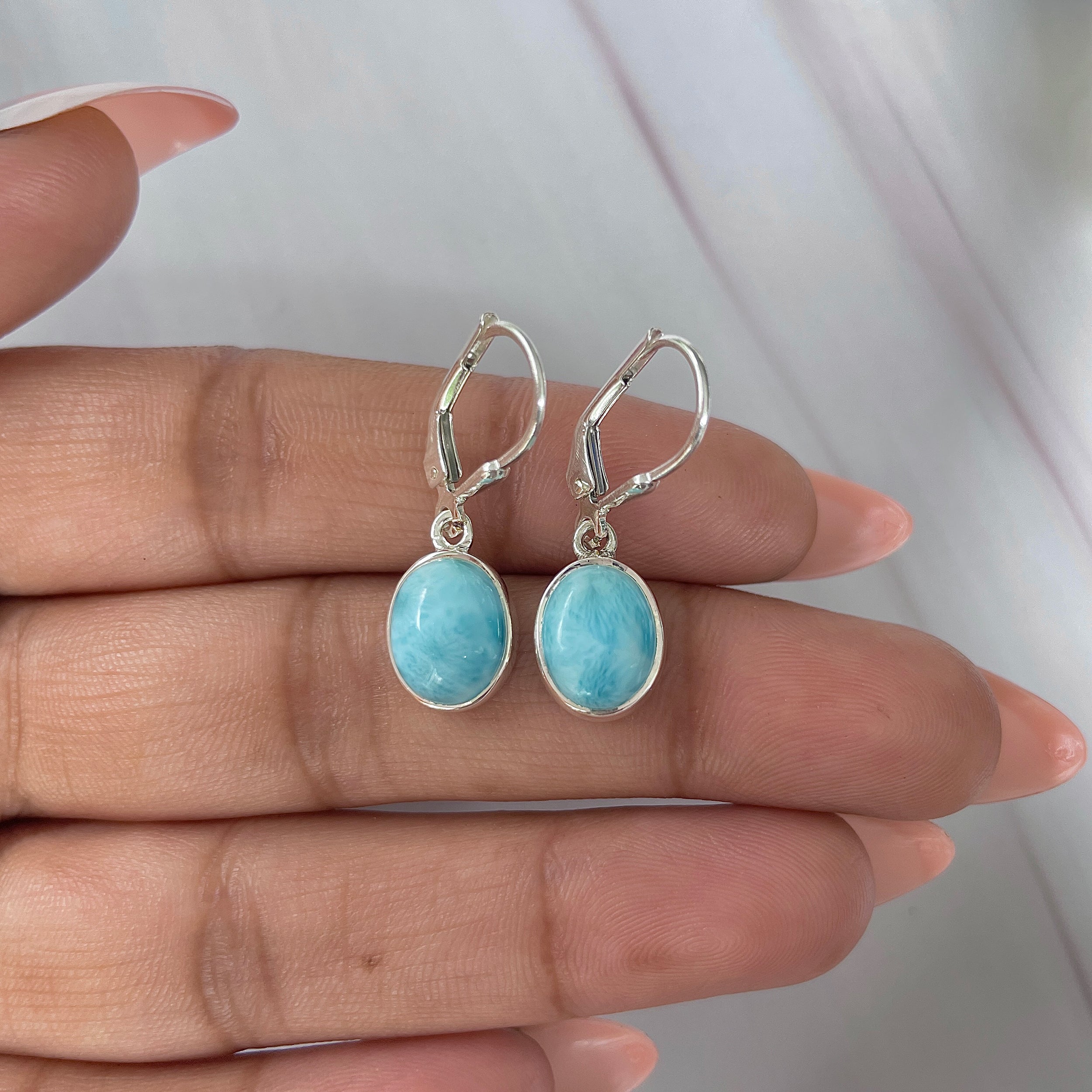 Larimar Earring-(LAR-E-1825.)