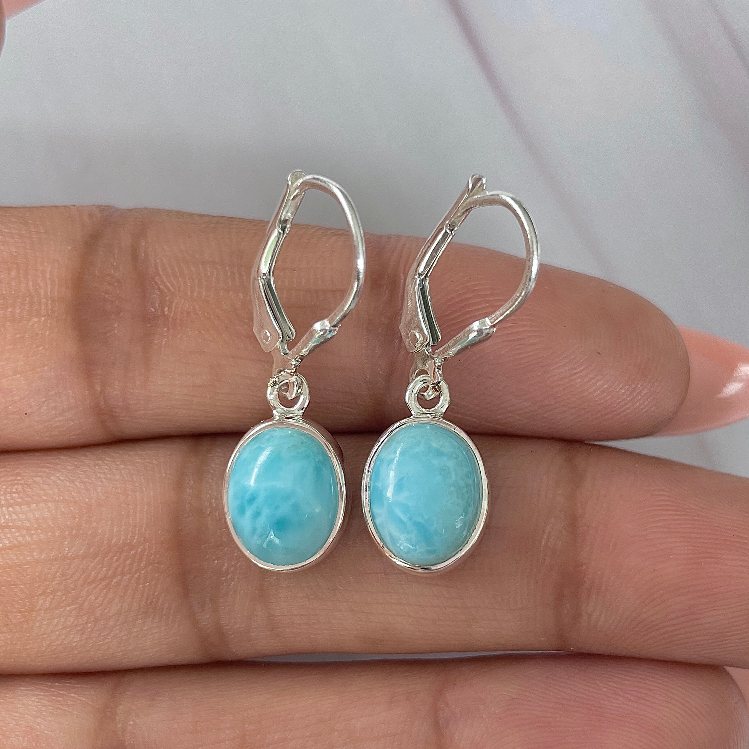 Larimar Earring-(LAR-E-1826.)