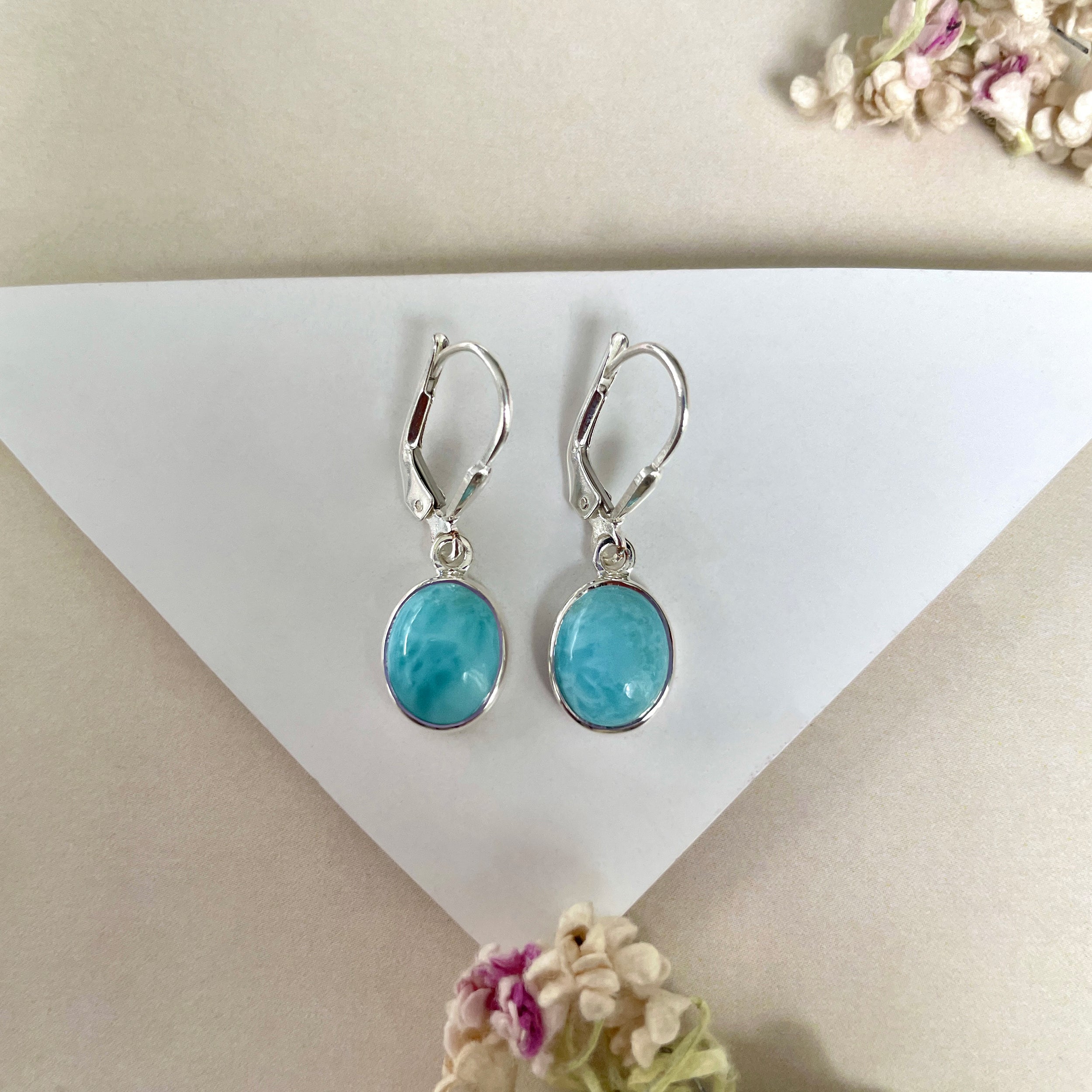 Larimar Earring-(LAR-E-1826.)