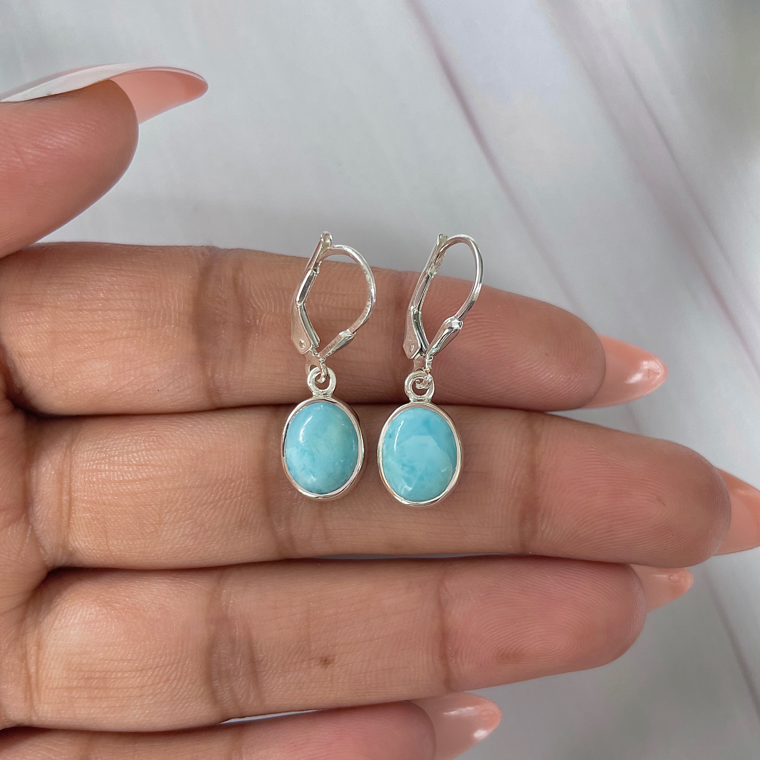 Larimar Earring-(LAR-E-1827.)