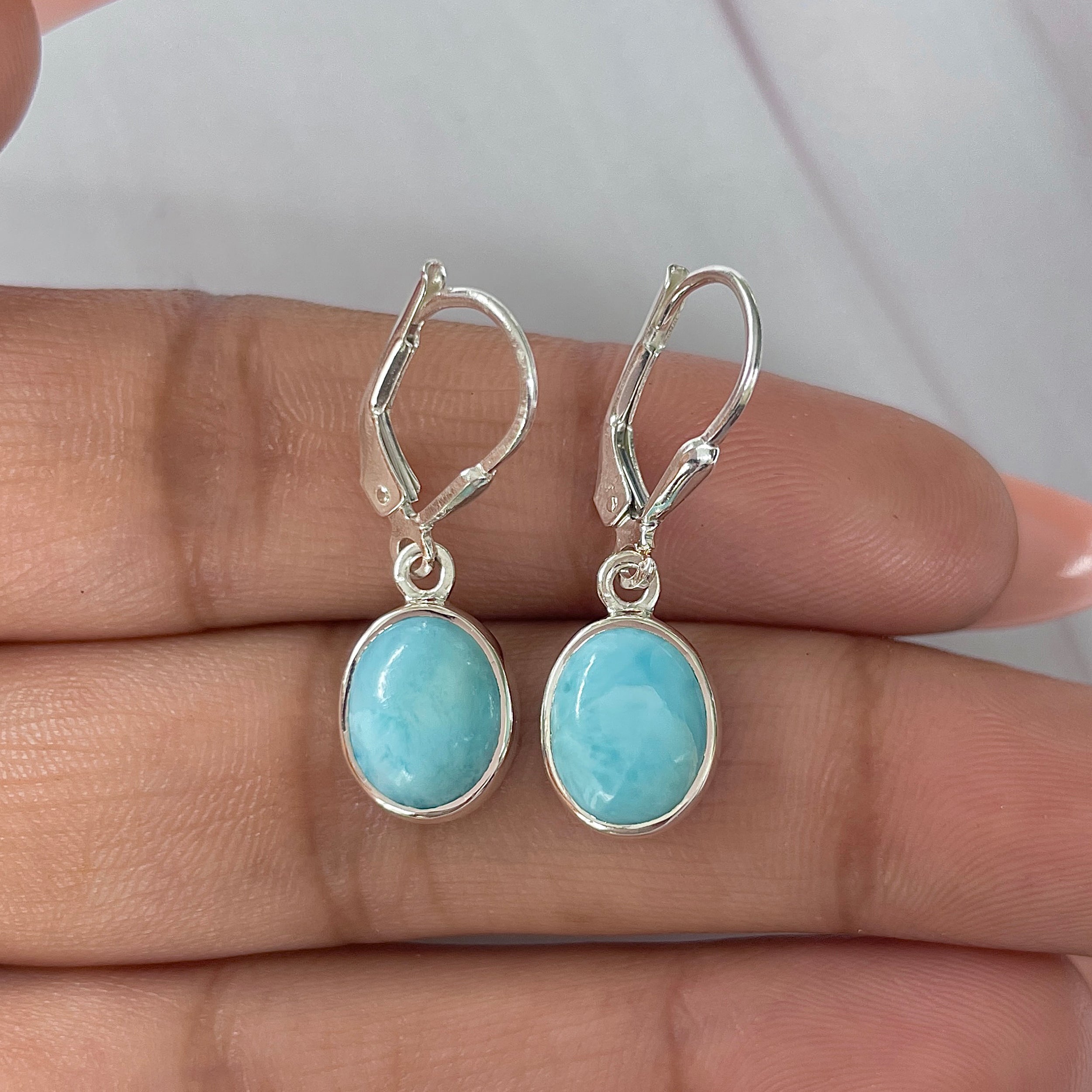 Larimar Earring-(LAR-E-1827.)