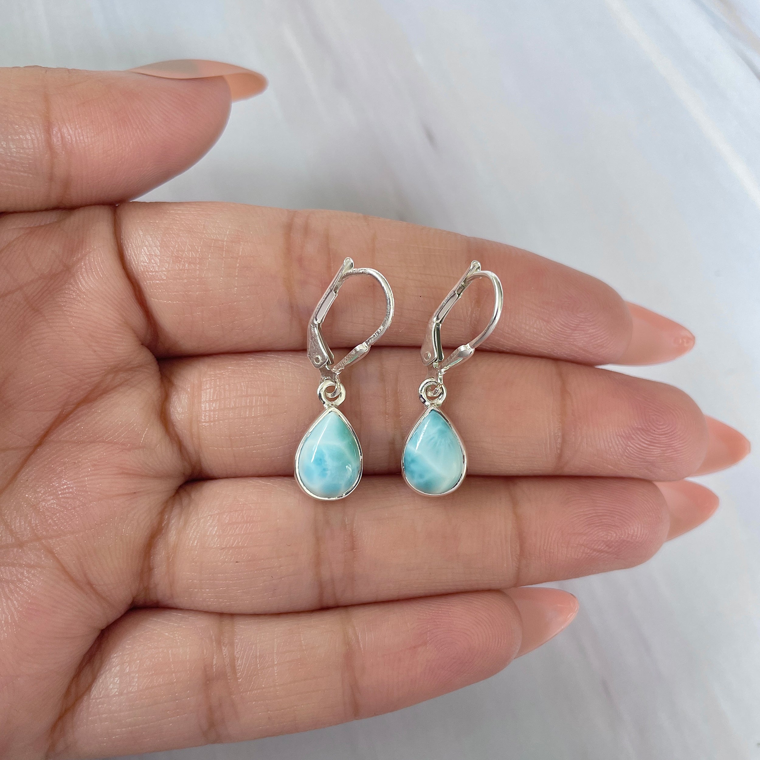 Larimar Earring-(LAR-E-1828.)