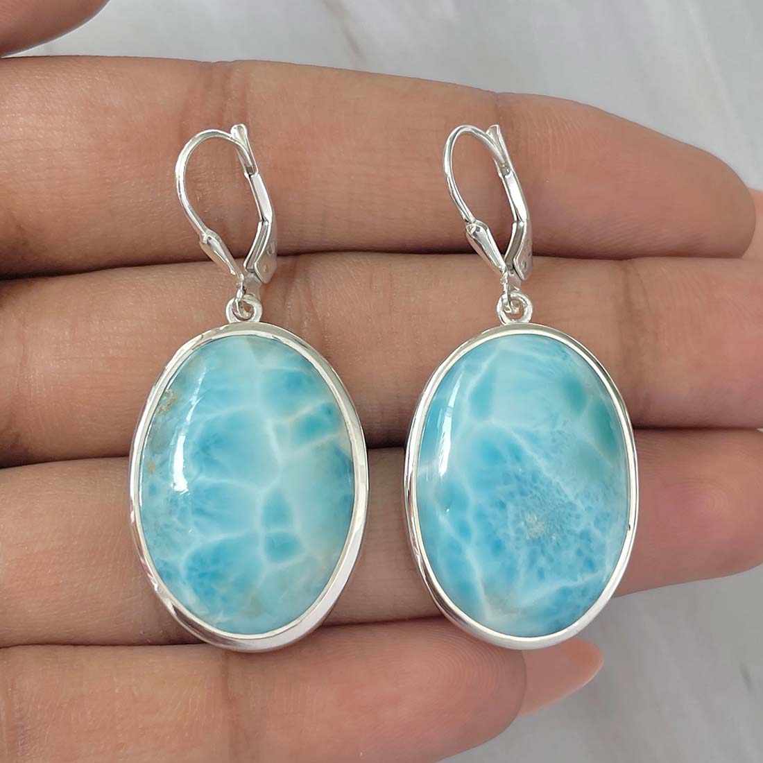 Larimar Earring-(LAR-E-183.)