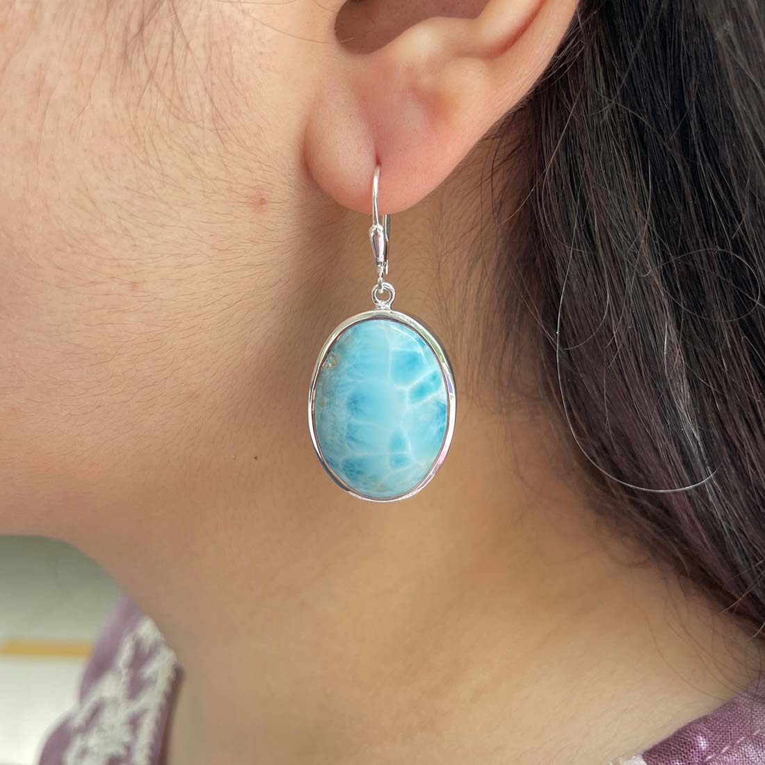 Larimar Earring-(LAR-E-183.)