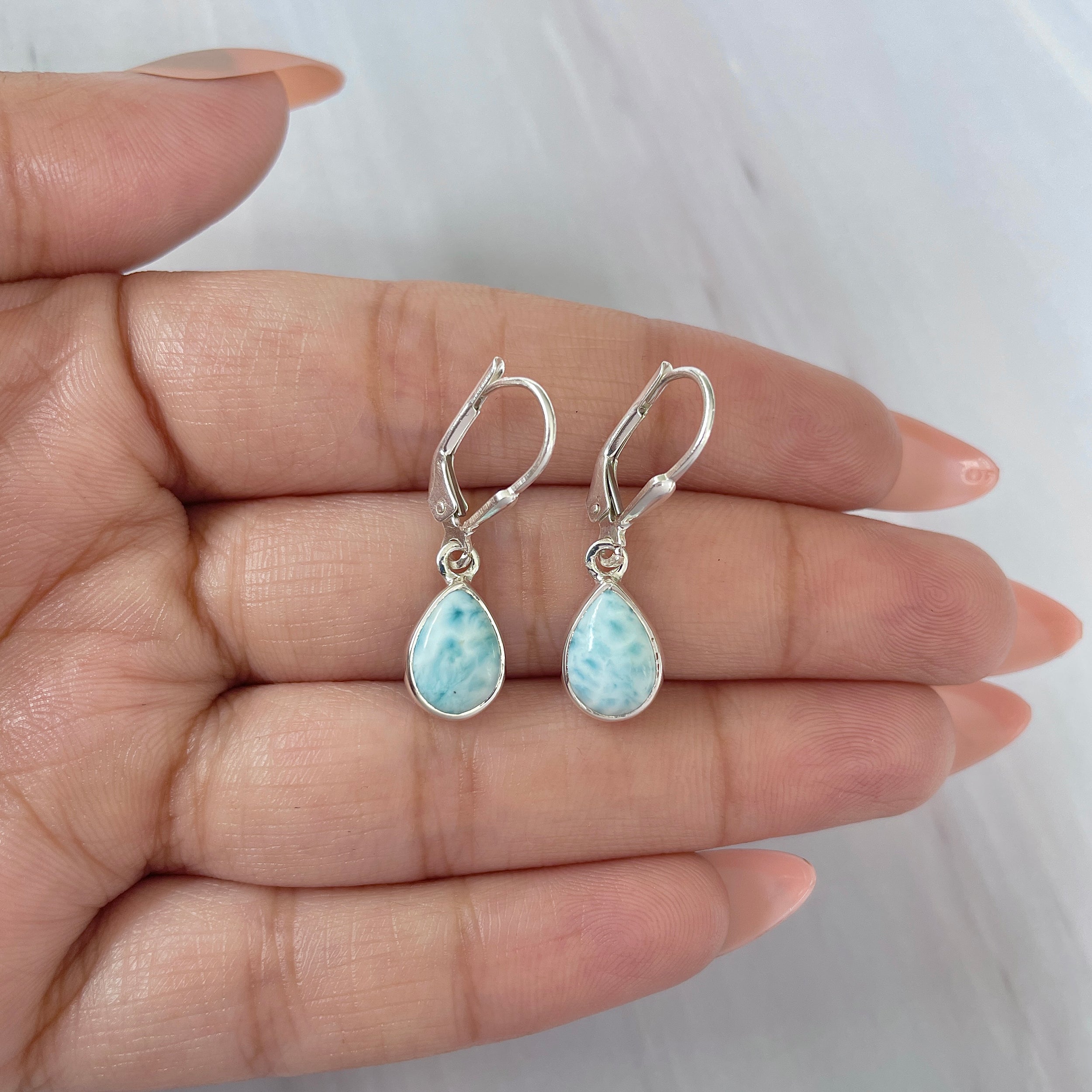 Larimar Earring-(LAR-E-1832.)