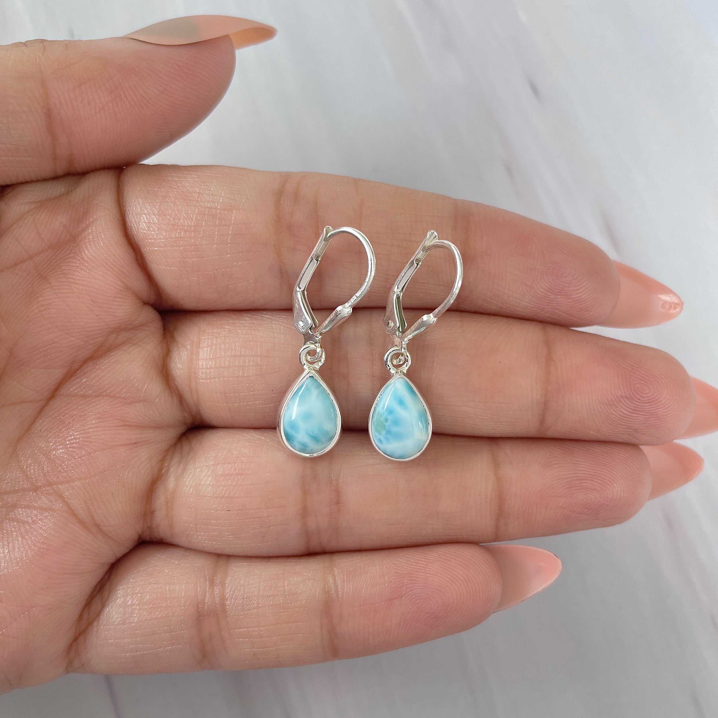 Larimar Earring-(LAR-E-1833.)