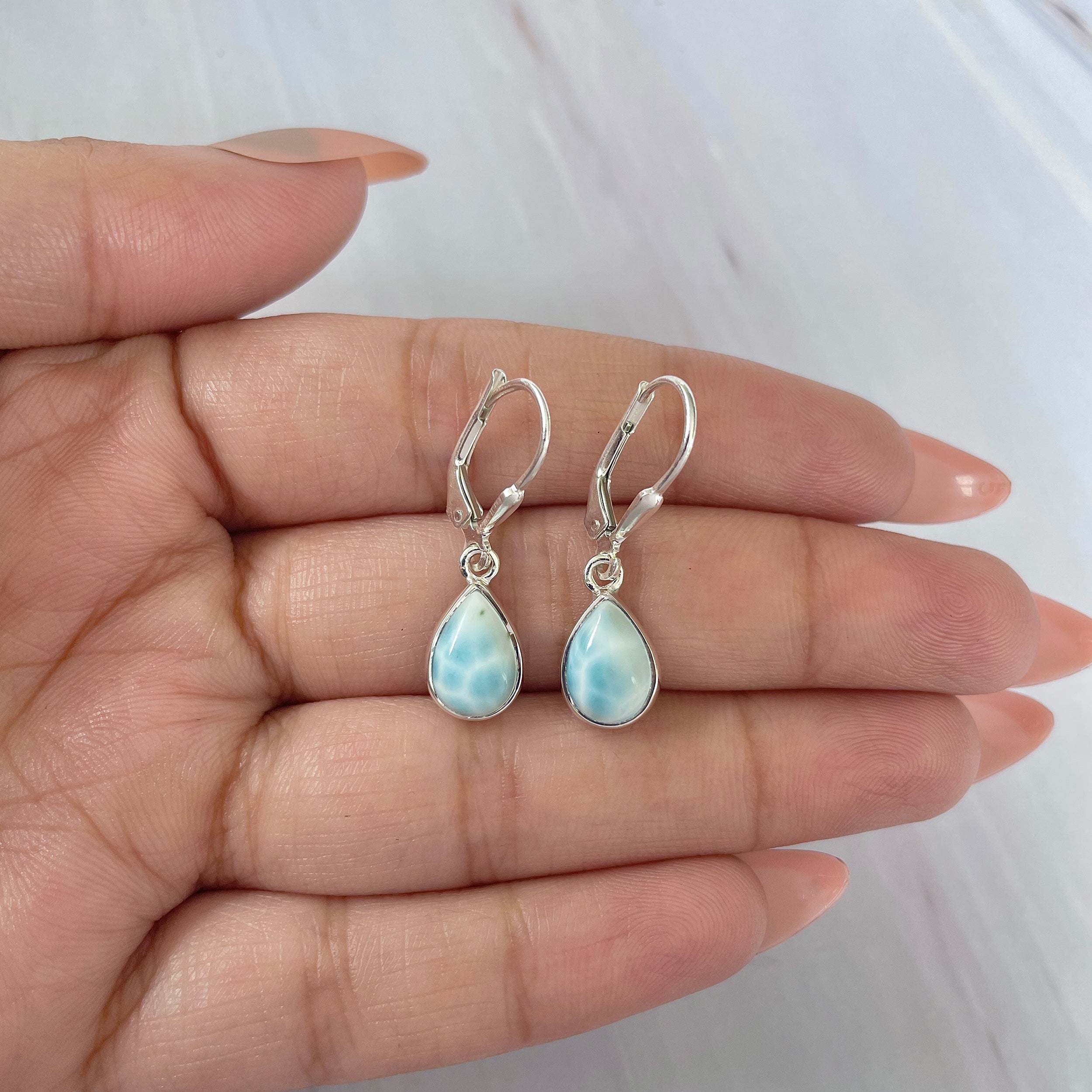 Larimar Earring-(LAR-E-1834.)