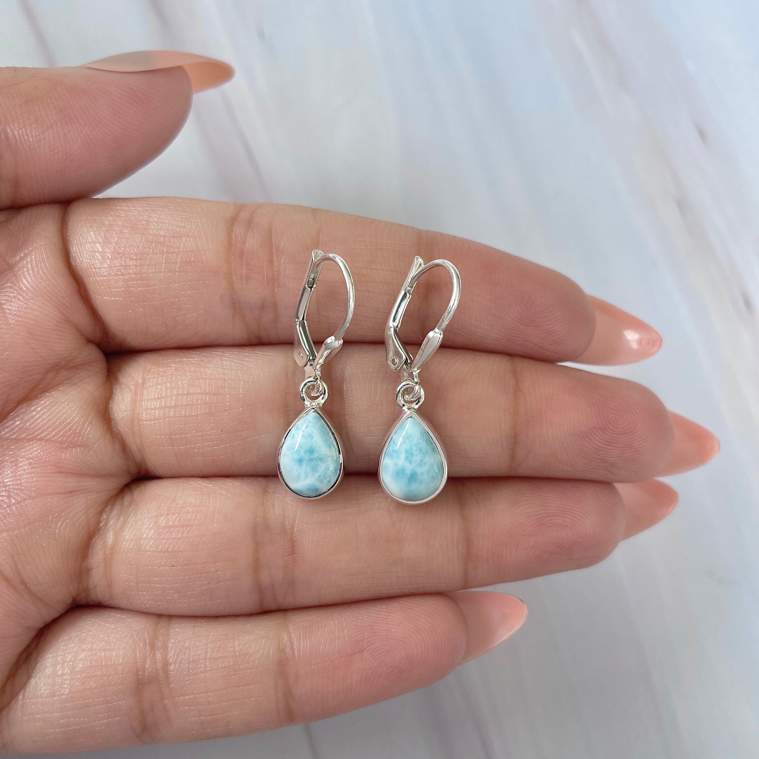 Larimar Earring-(LAR-E-1835.)