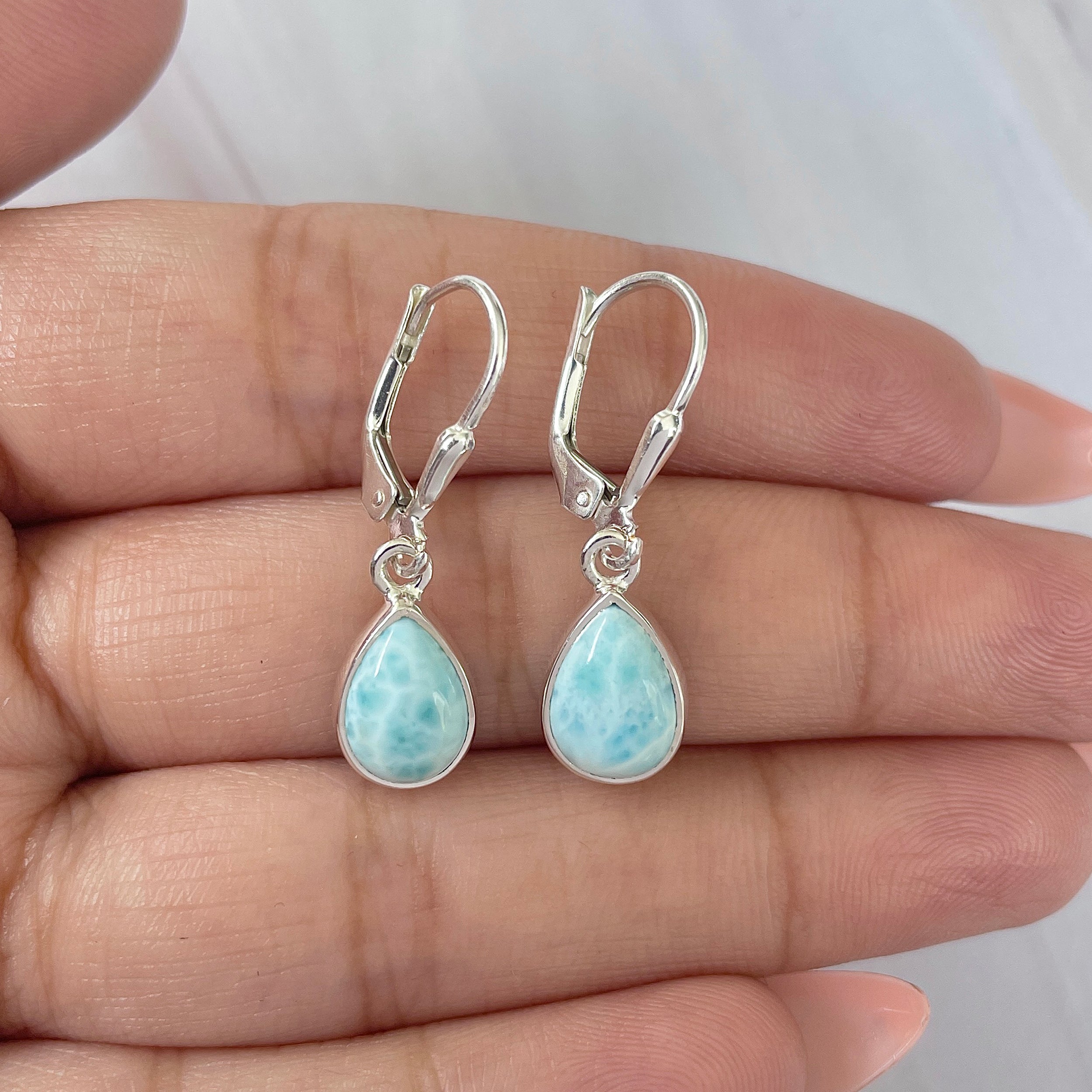 Larimar Earring-(LAR-E-1836.)