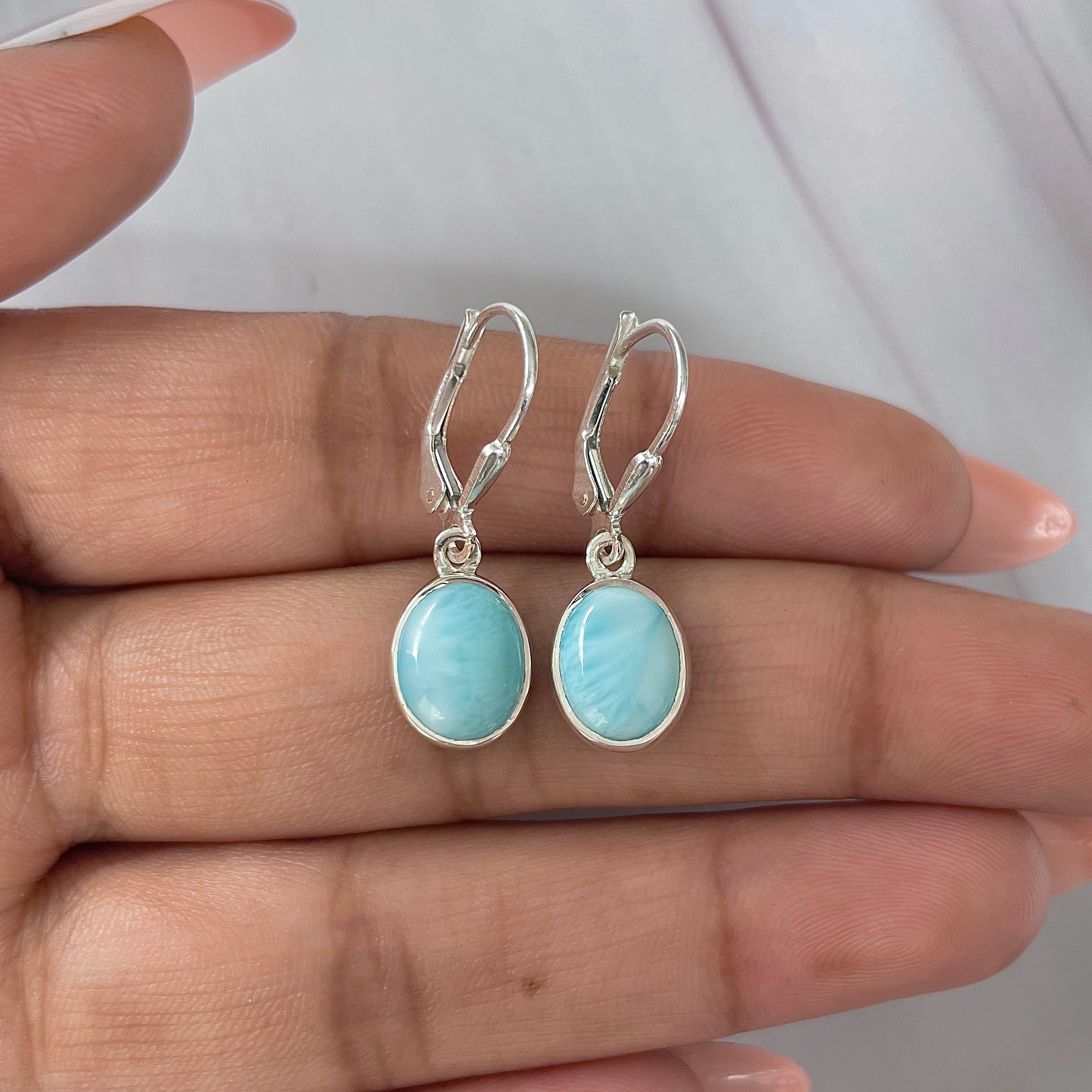 Larimar Earring-(LAR-E-1838.)