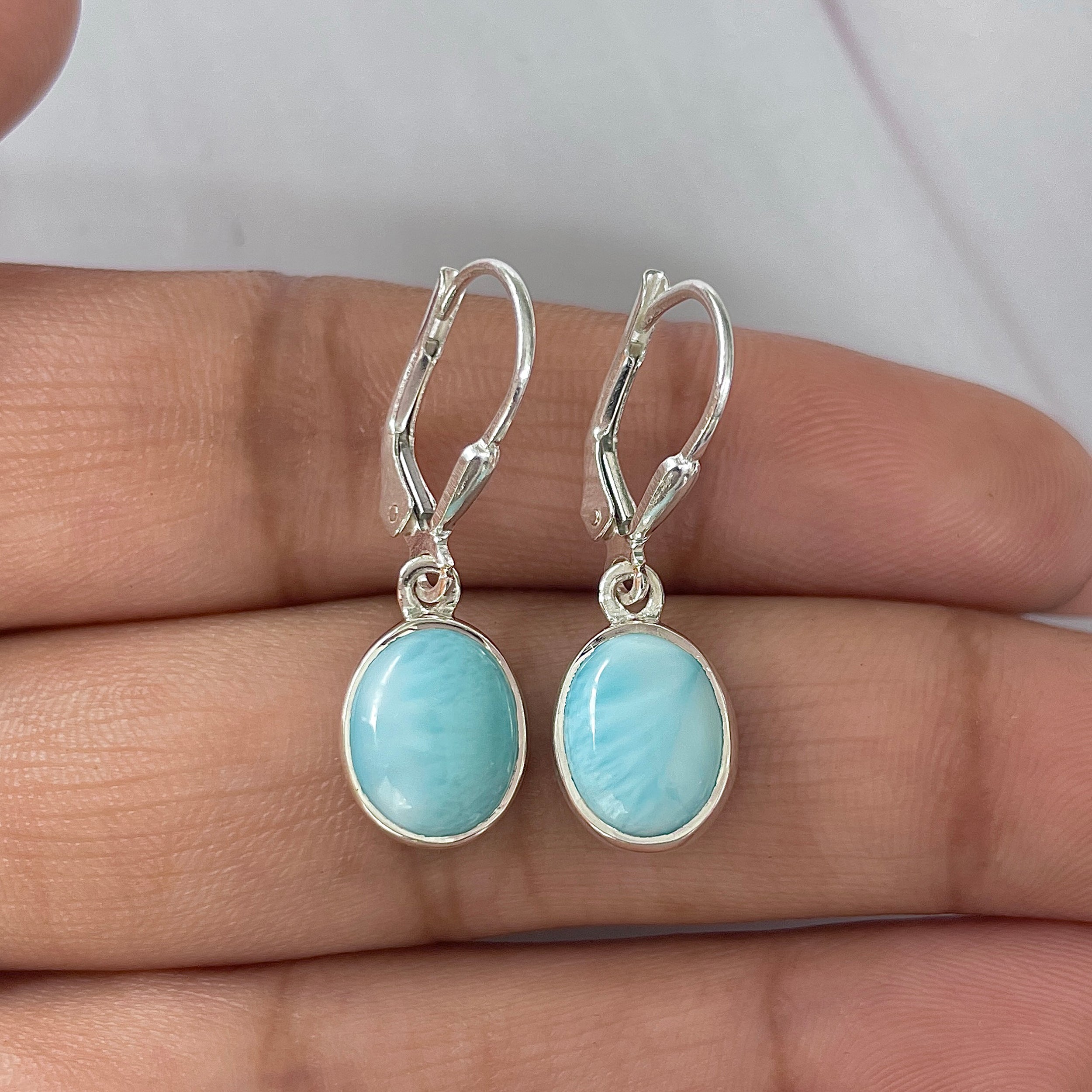 Larimar Earring-(LAR-E-1838.)