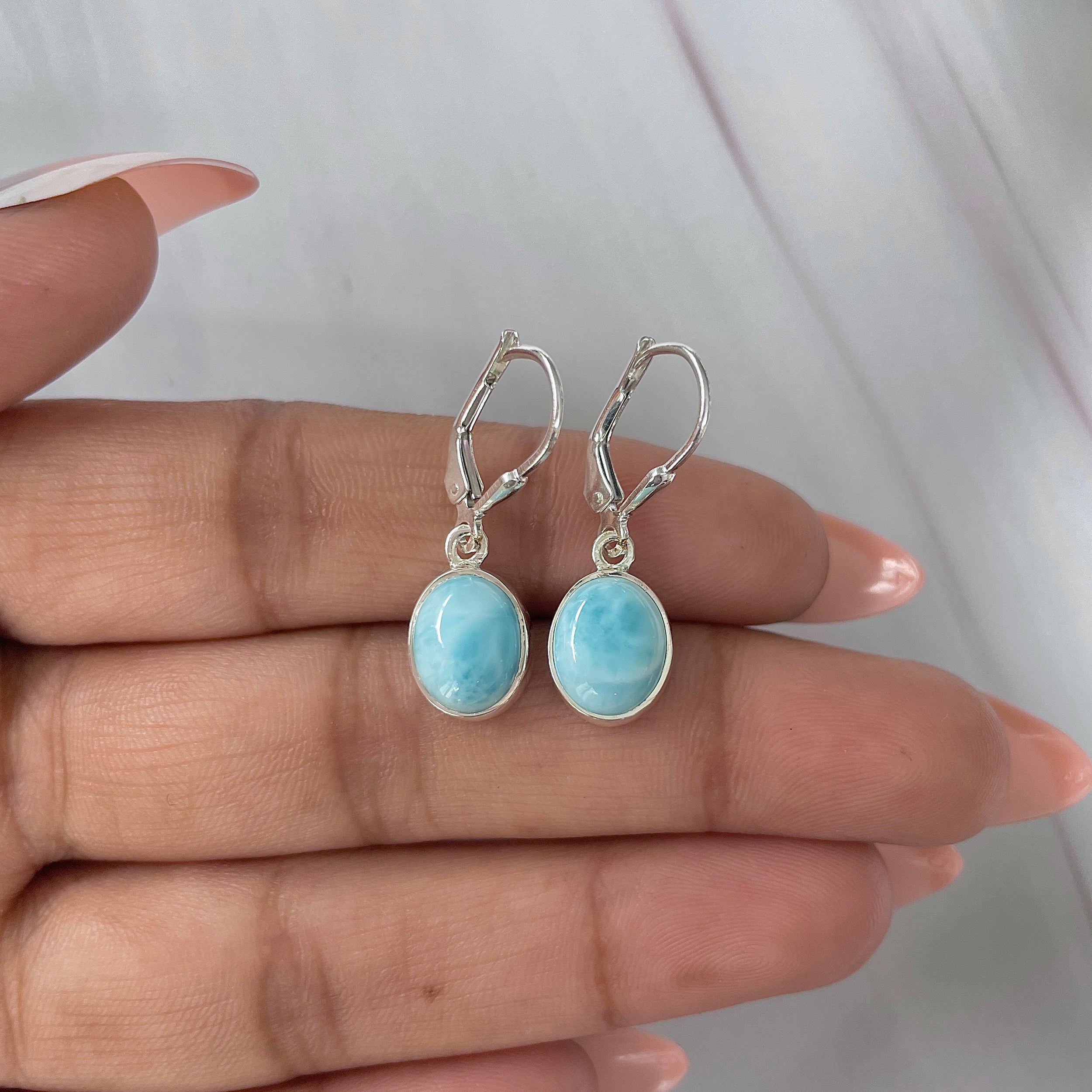 Larimar Earring-(LAR-E-1839.)