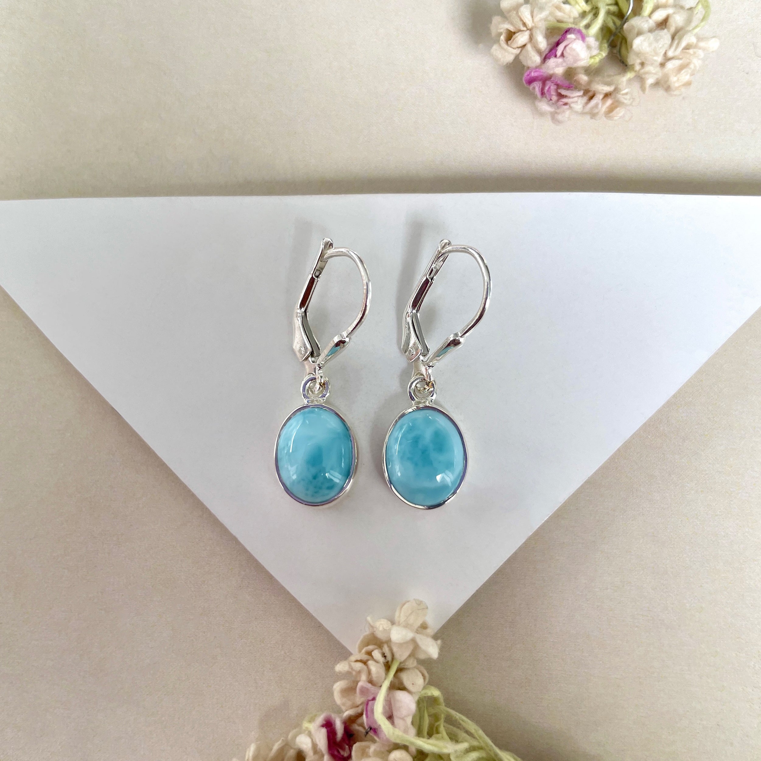 Larimar Earring-(LAR-E-1839.)