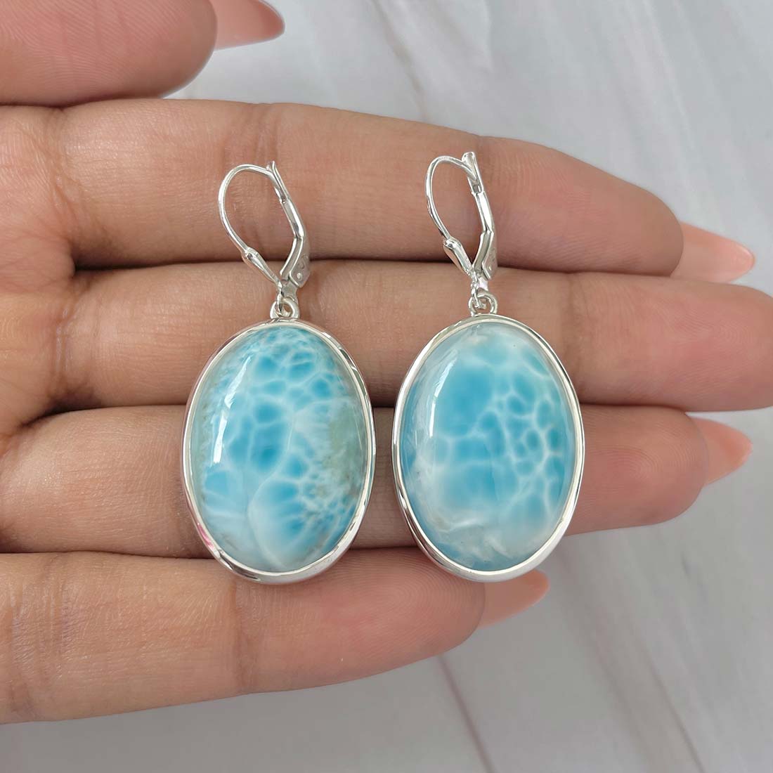 Larimar Earring-(LAR-E-184.)