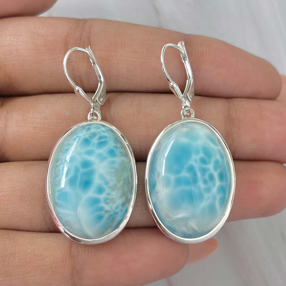 Larimar Earring-(LAR-E-184.)