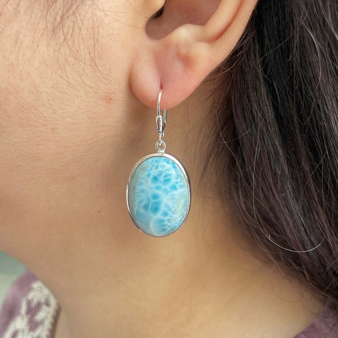 Larimar Earring-(LAR-E-184.)