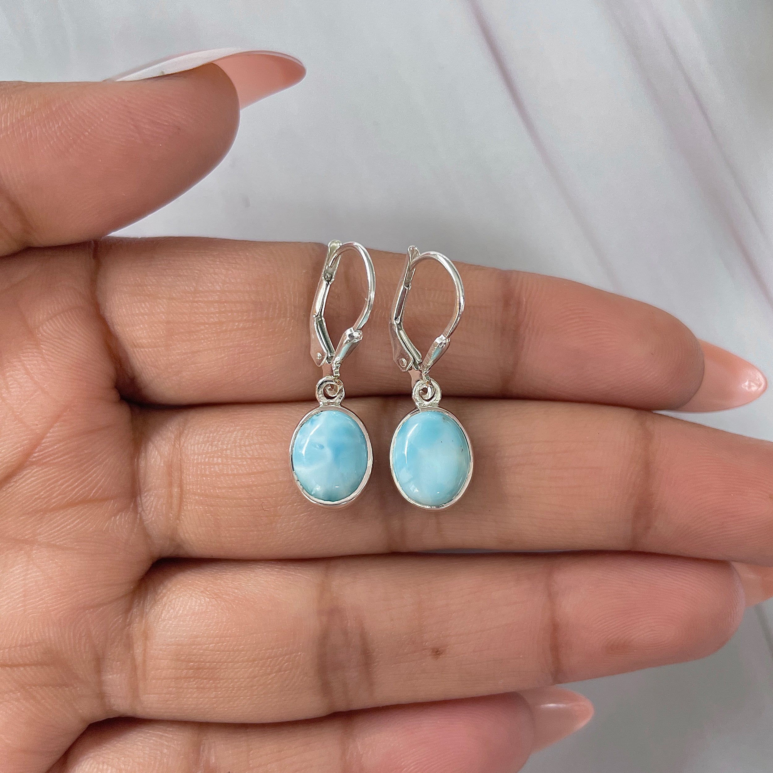Larimar Earring-(LAR-E-1840.)