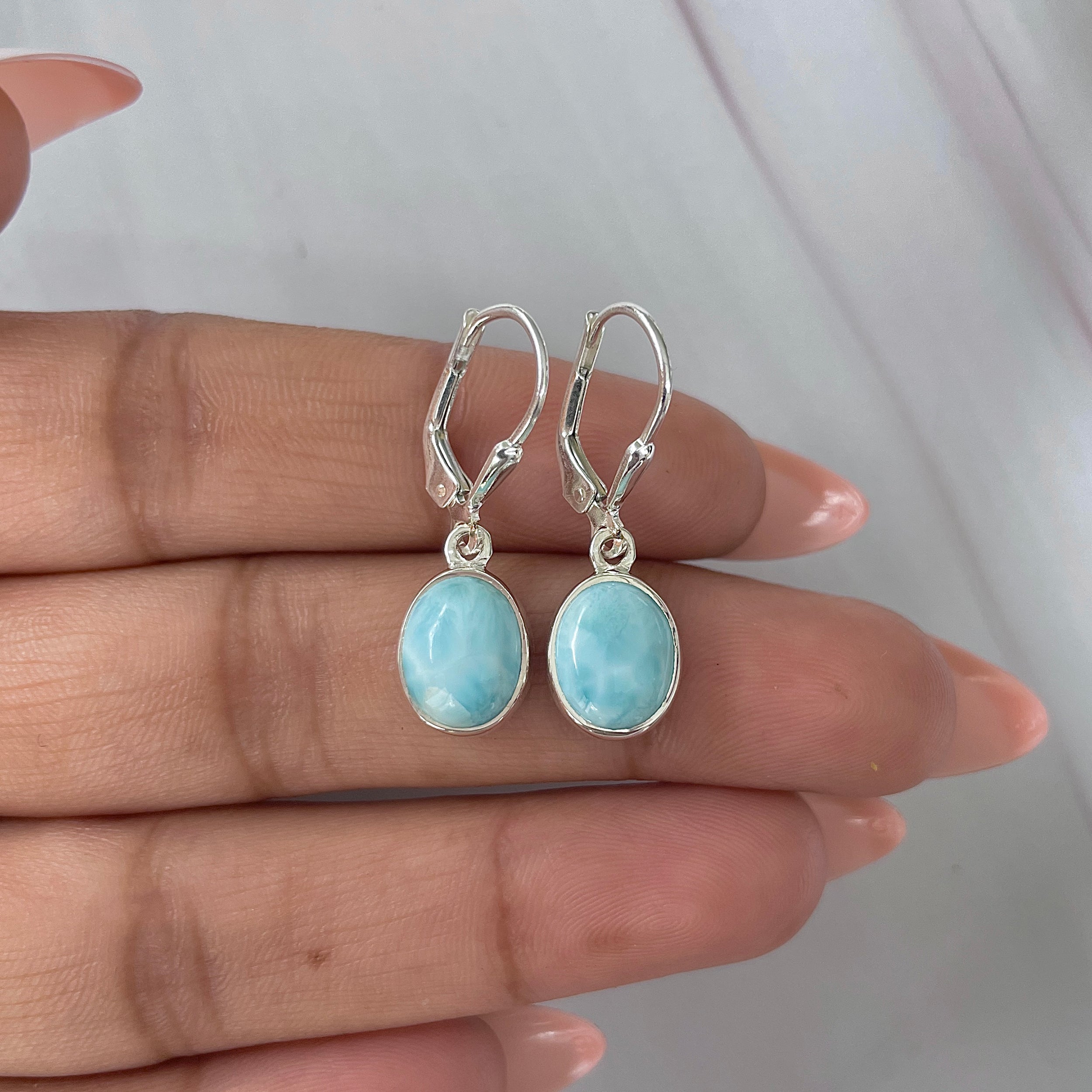 Larimar Earring-(LAR-E-1841.)