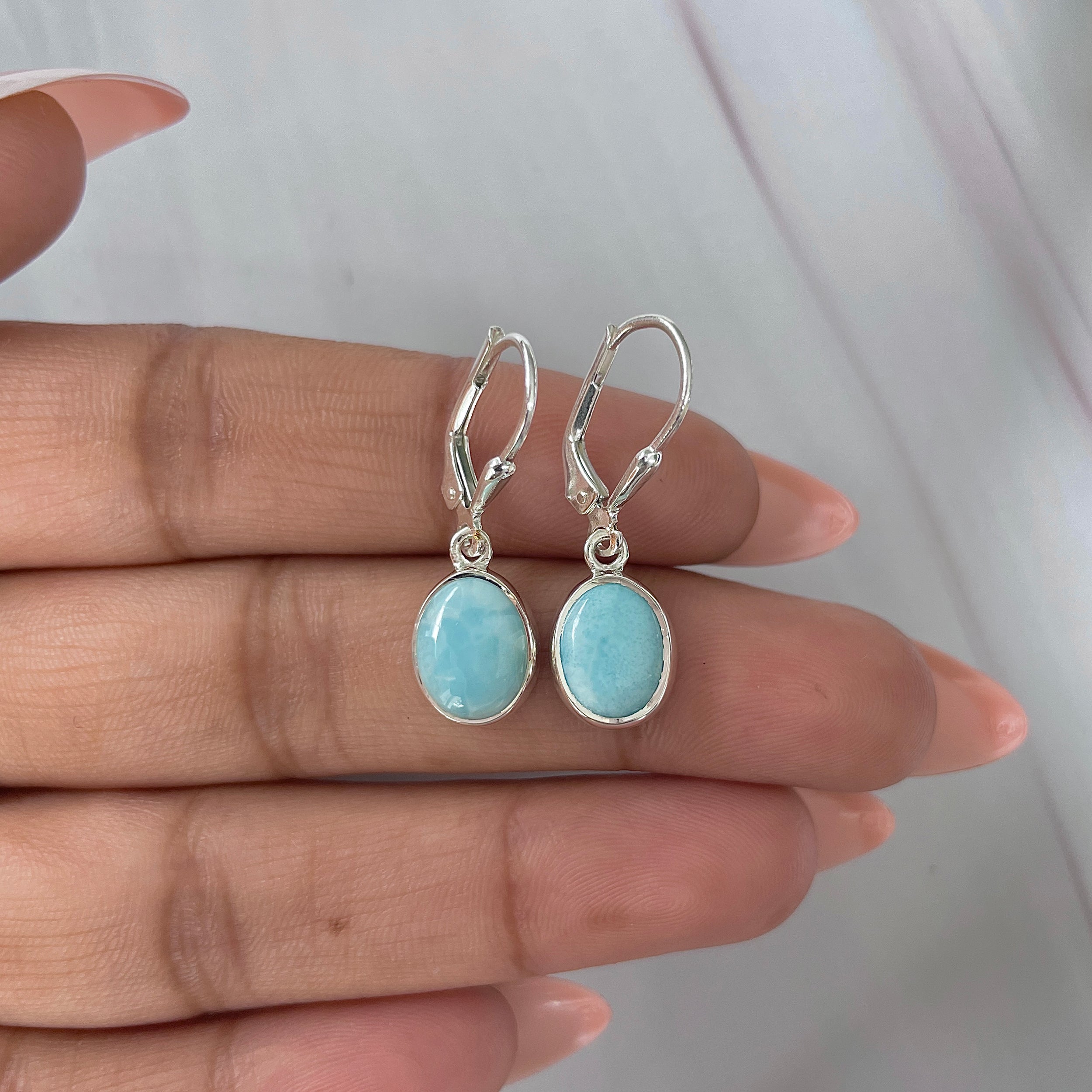 Larimar Earring-(LAR-E-1842.)