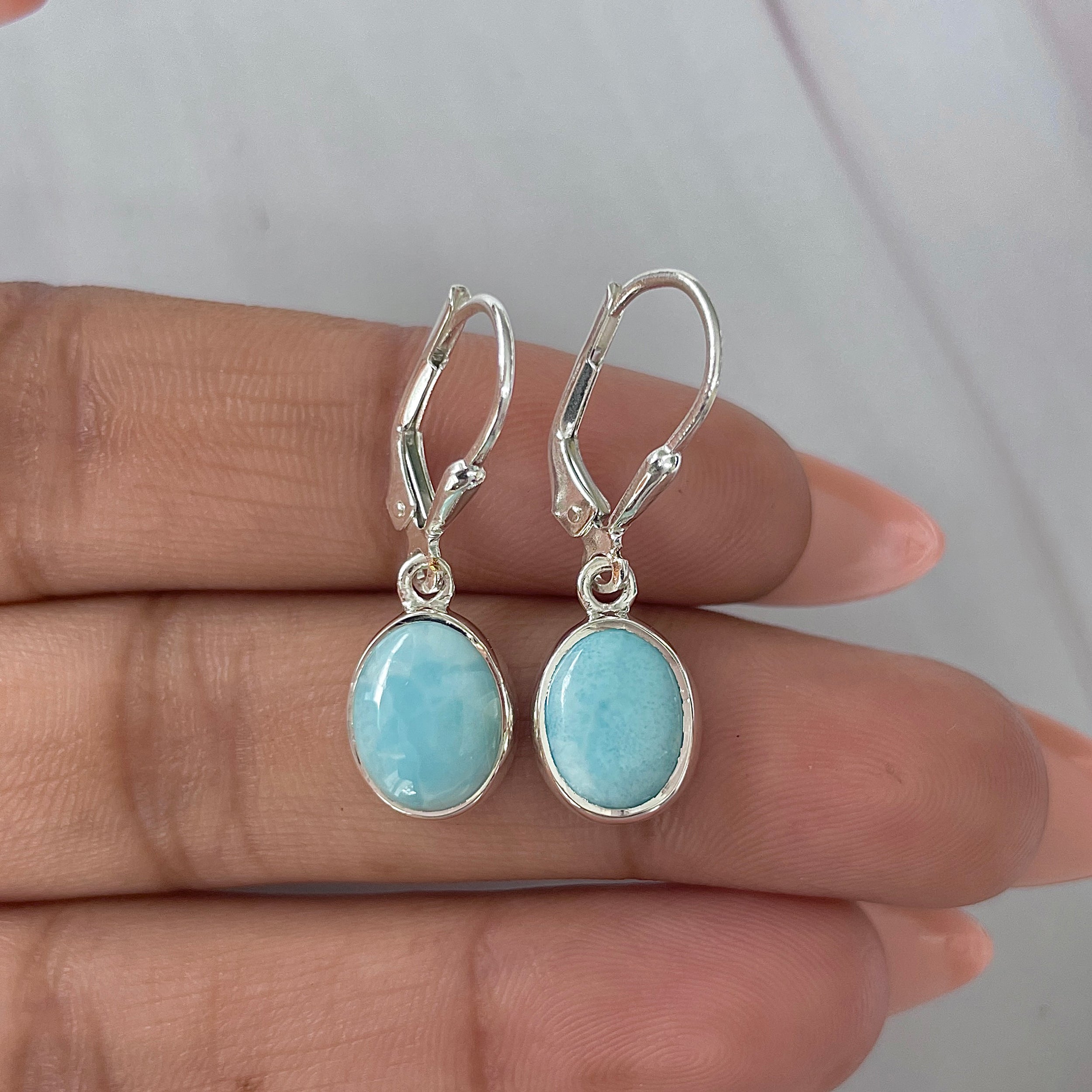 Larimar Earring-(LAR-E-1842.)