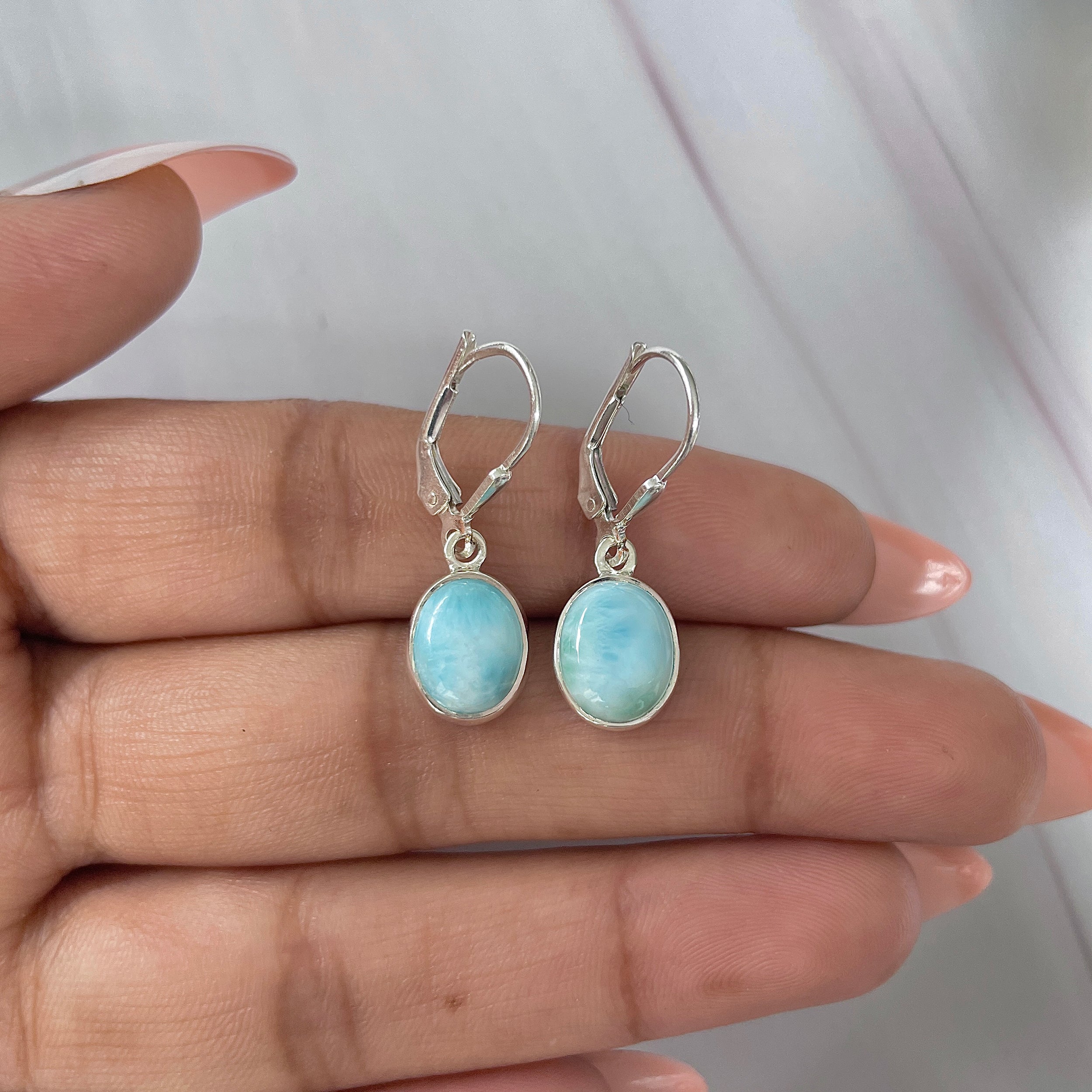 Larimar Earring-(LAR-E-1843.)